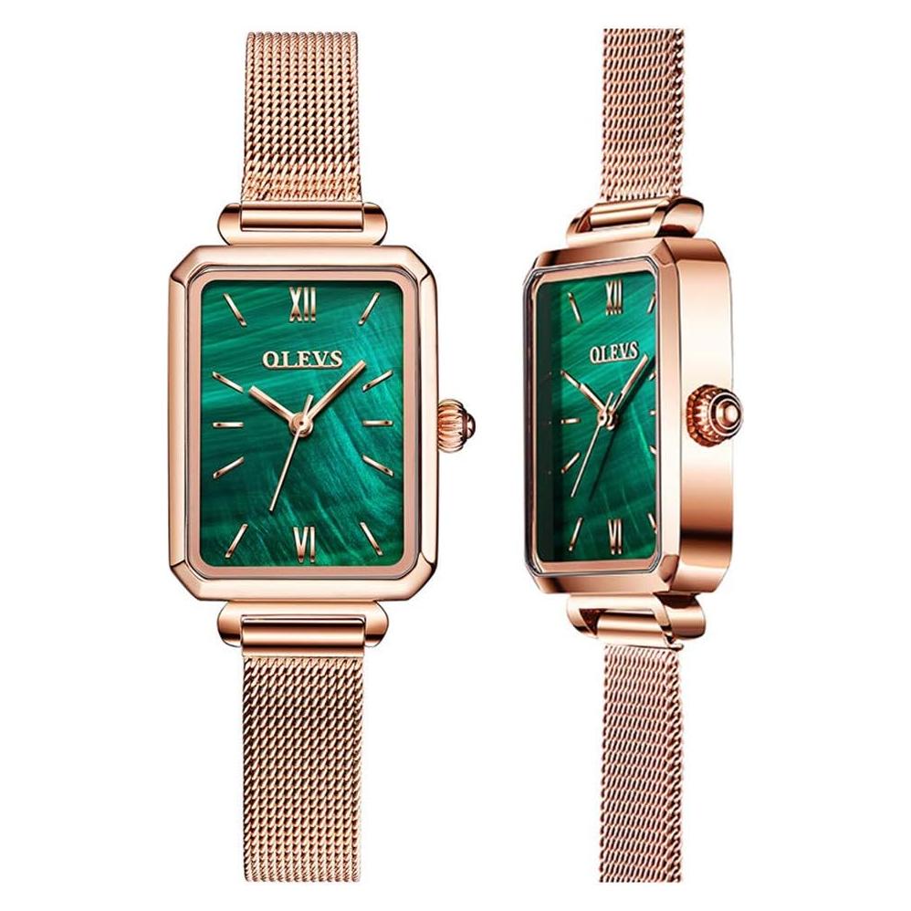 Reloj de Cuarzo Analógico OLEVS para Mujeres Verde Retro