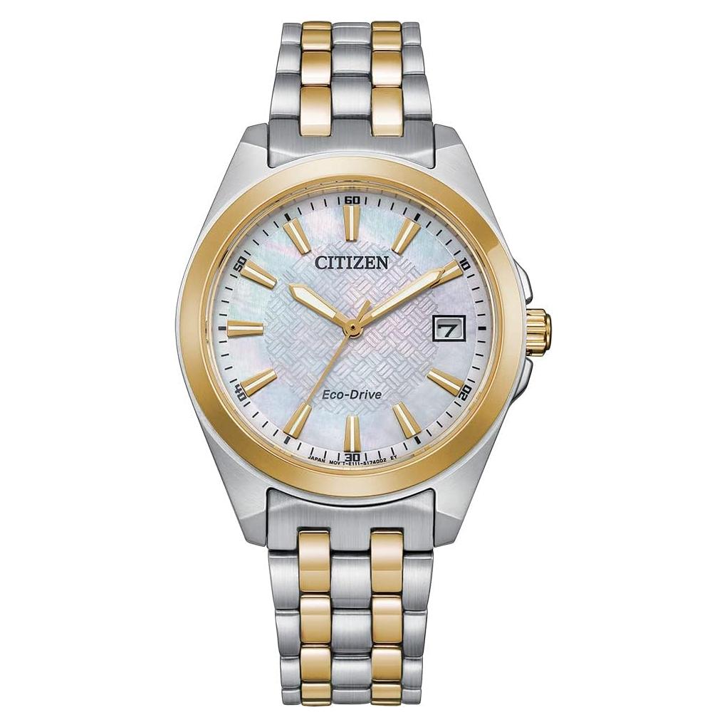 Reloj Clásico Eco-Drive Citizen Damas Bicolor Dorado Zafiro