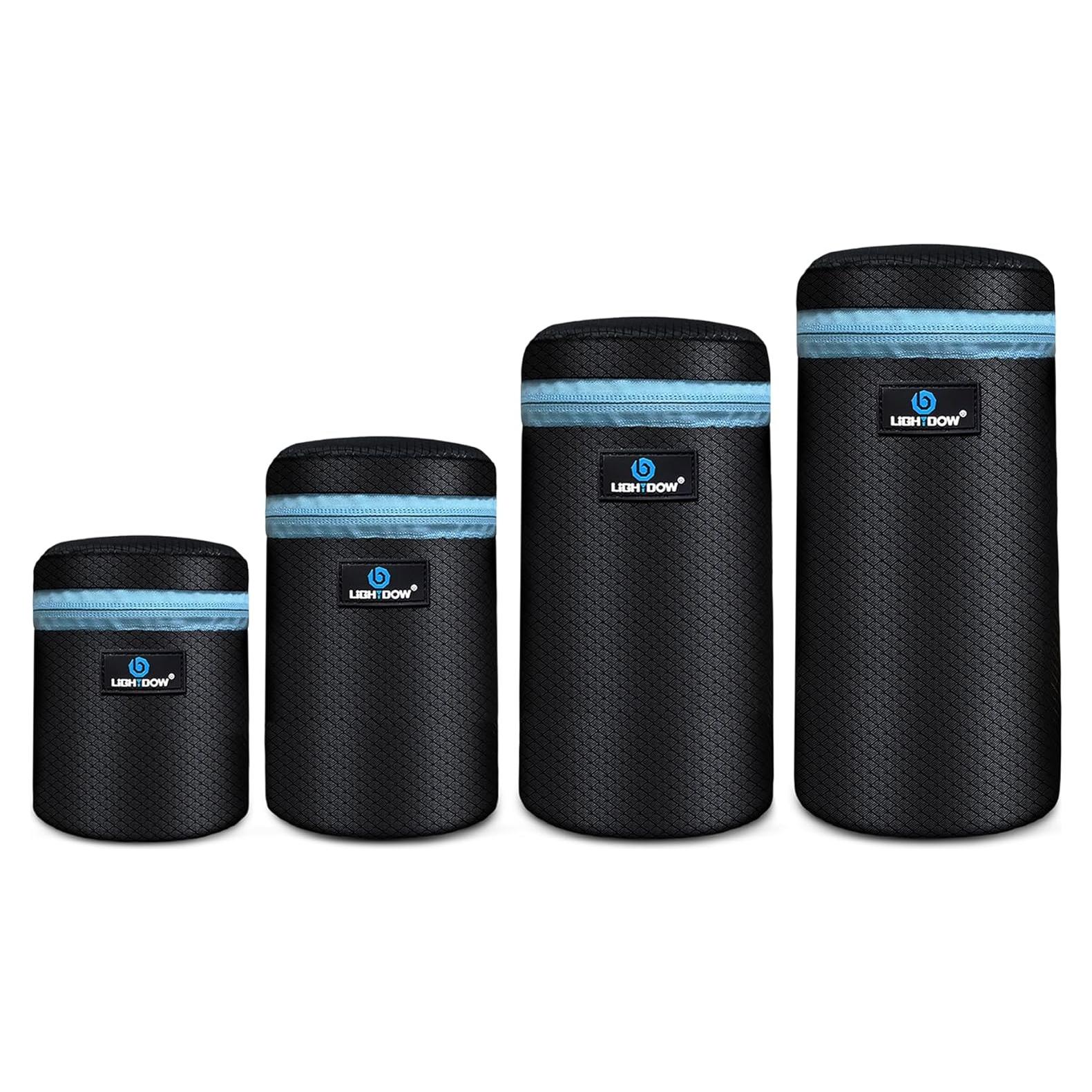 Lightdow Paquete de 4 Fundas Neopreno para Lentes DSLR 5mm