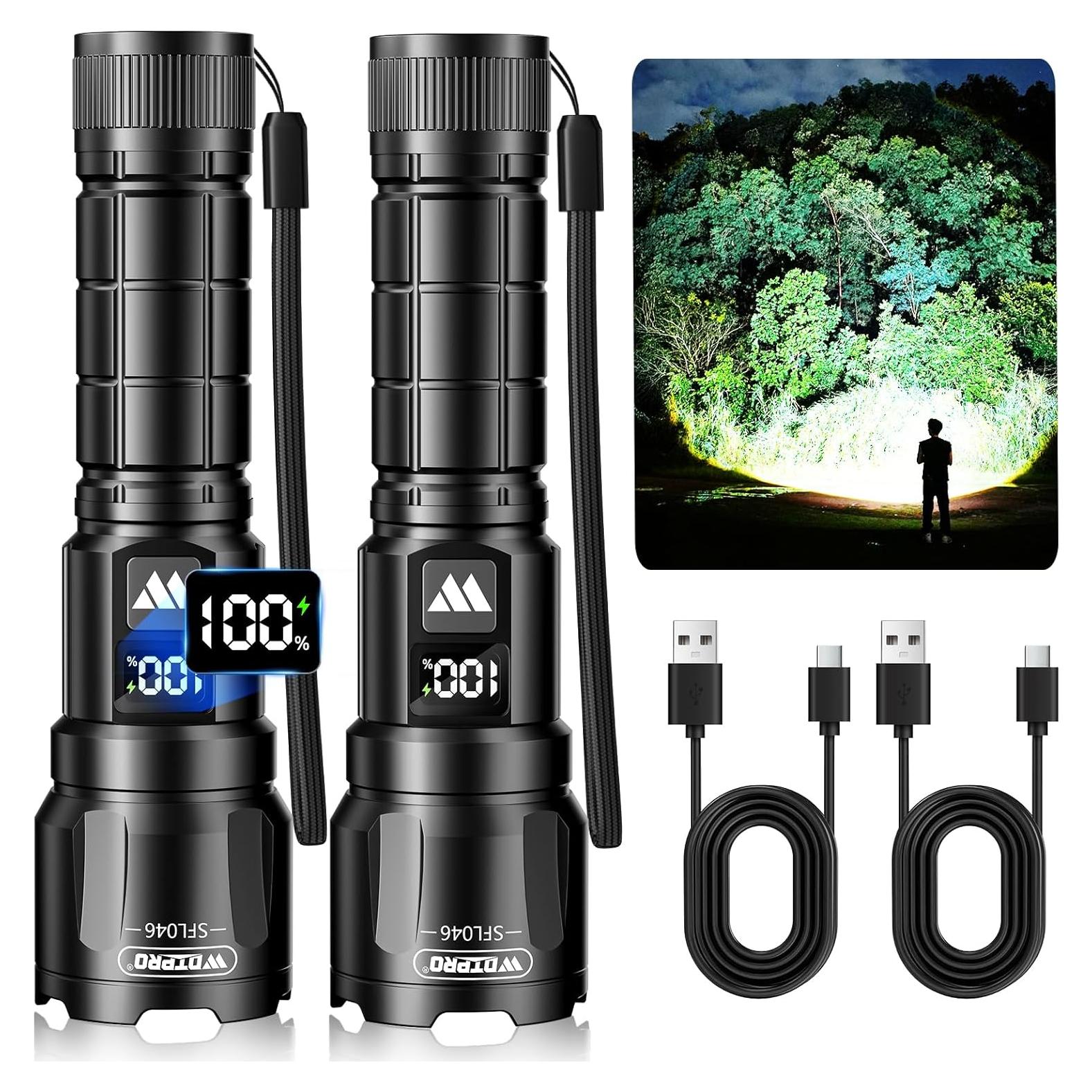 Linternas LED Recargables WdtPro SFL046 6000LM 2Pack