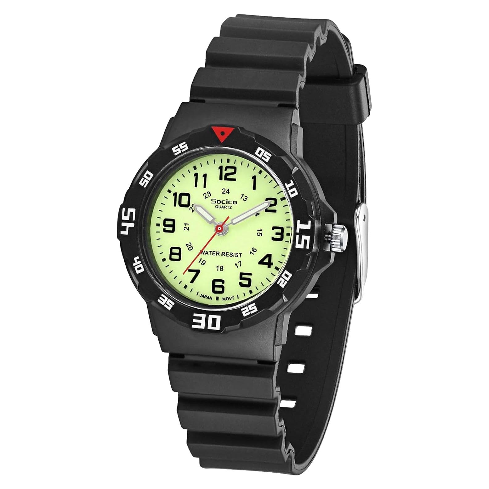 Reloj Analógico SOCICO para Niños 3-12 Años Impermeable