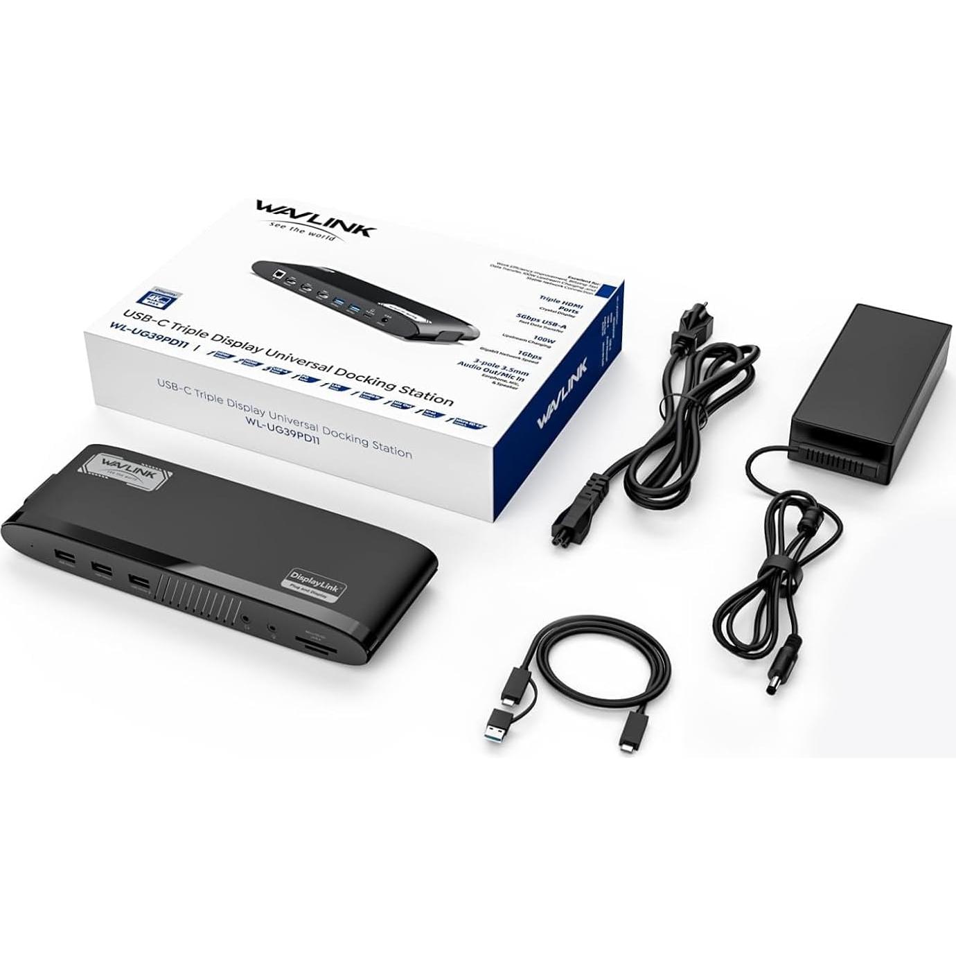 Docking Station WAVLINK 13-en-1 USB-C 100W 3 HDMI 4K