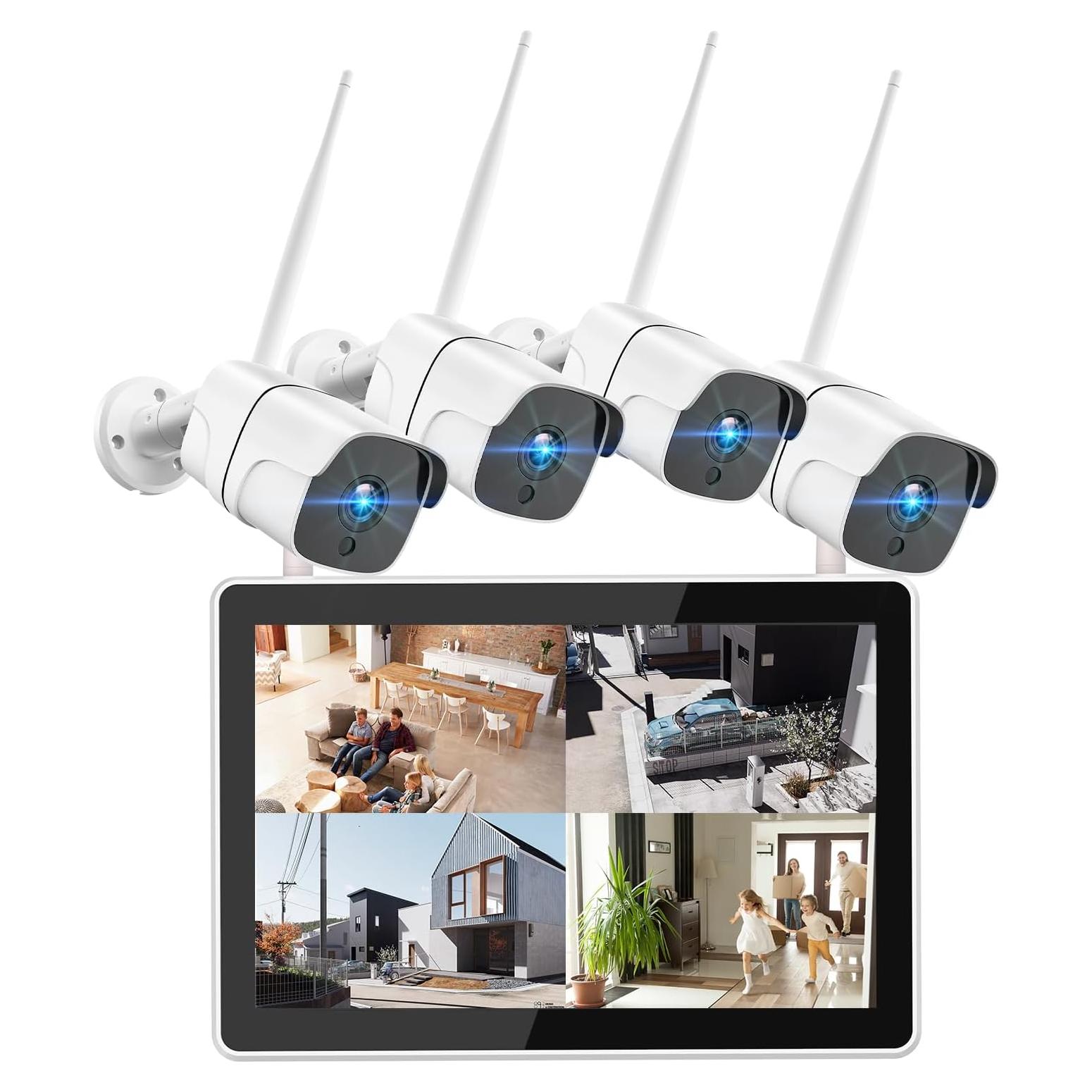 Sistema de Cámara de Seguridad Inalámbrica Genérico 4Cámaras + Monitor 12"