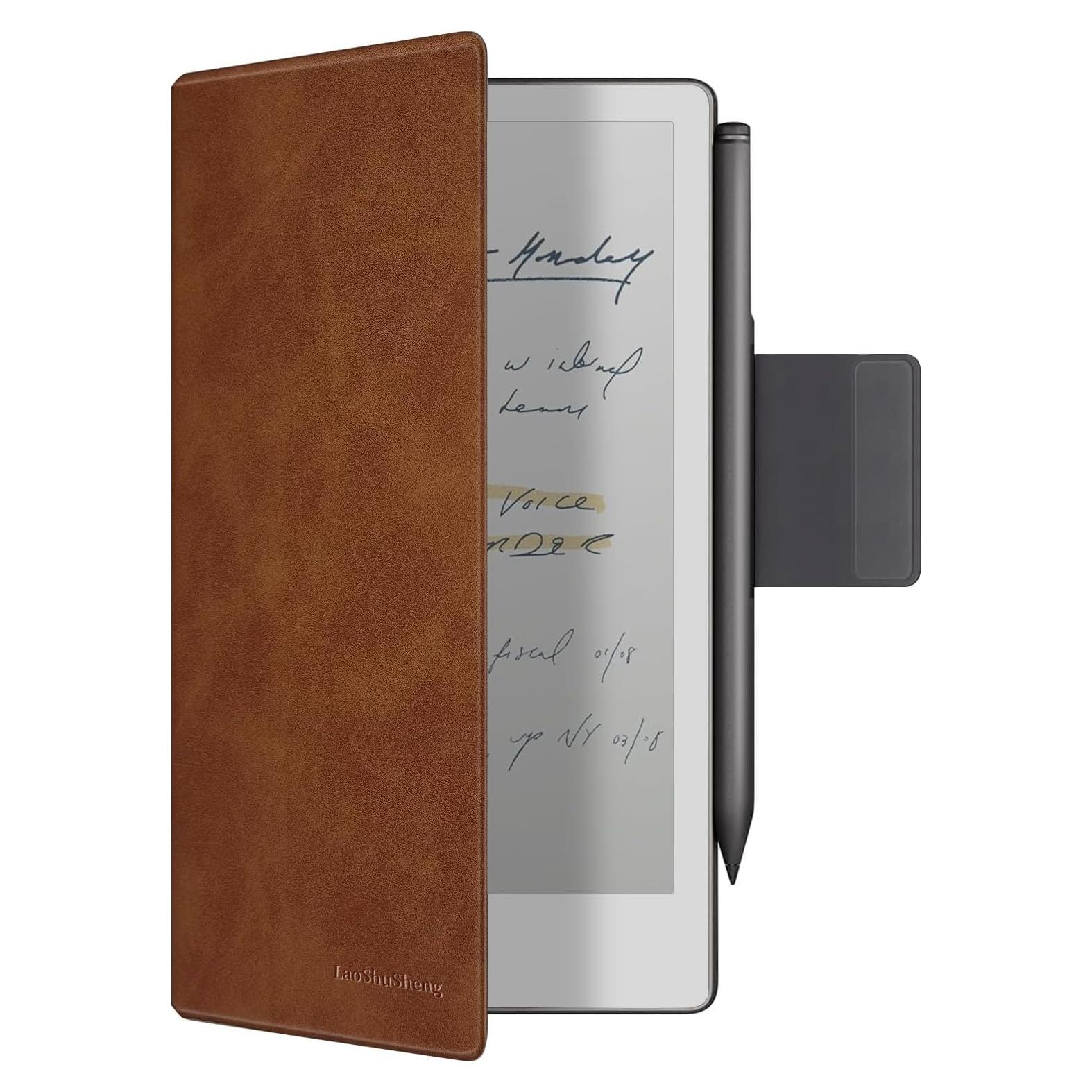 Funda Magnética para Tableta Remarkable Paper Pro Move 2025 - Cuero PU Marrón