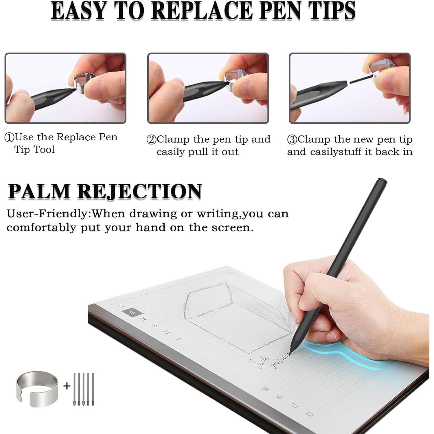 Estilógrafo EMR Luntak con Borrador y 5 Puntas - Compatible con Remarkable 1 y 2