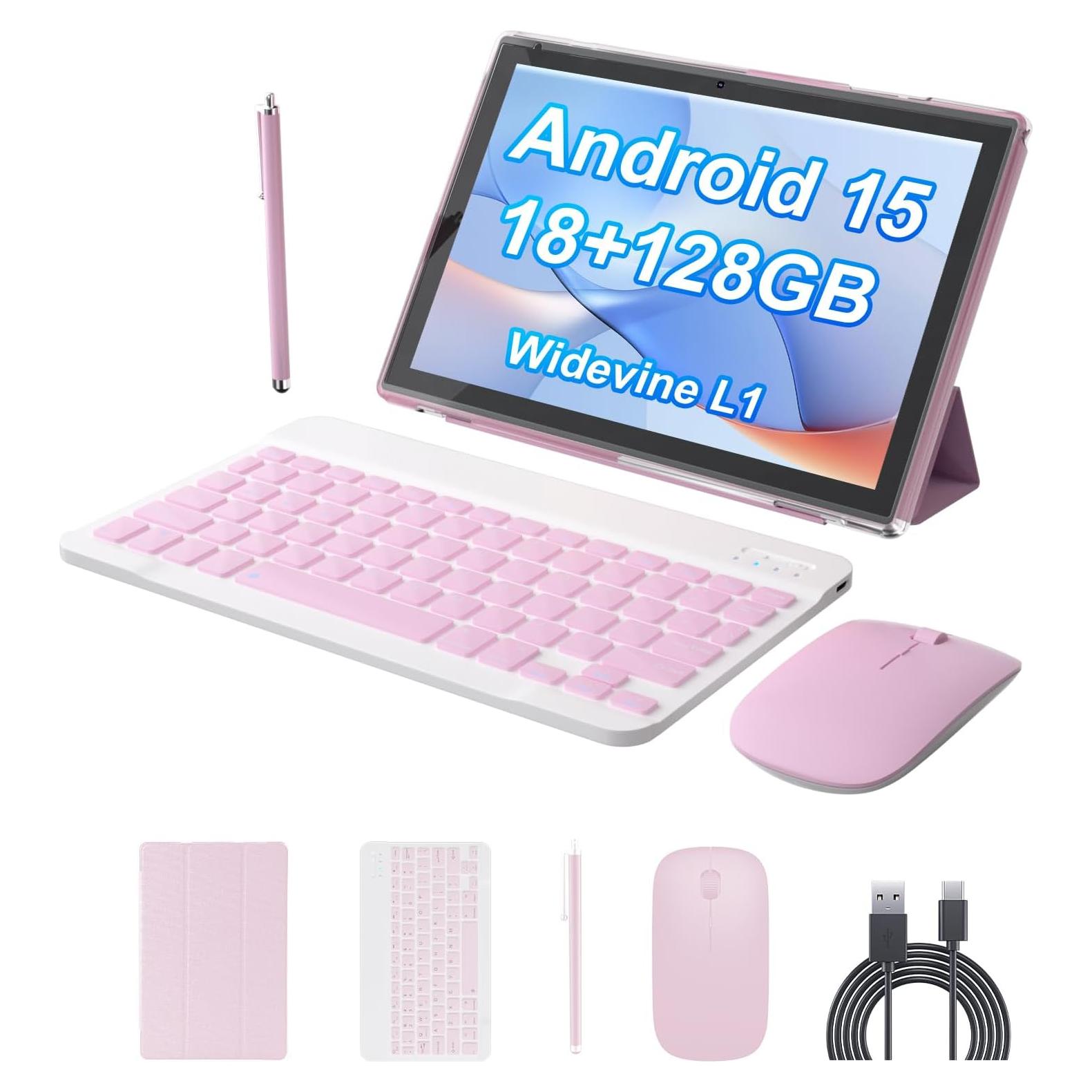 Tableta Android 15.0 PEICHENG 10.1" 18GB RAM 128GB ROM Rosa