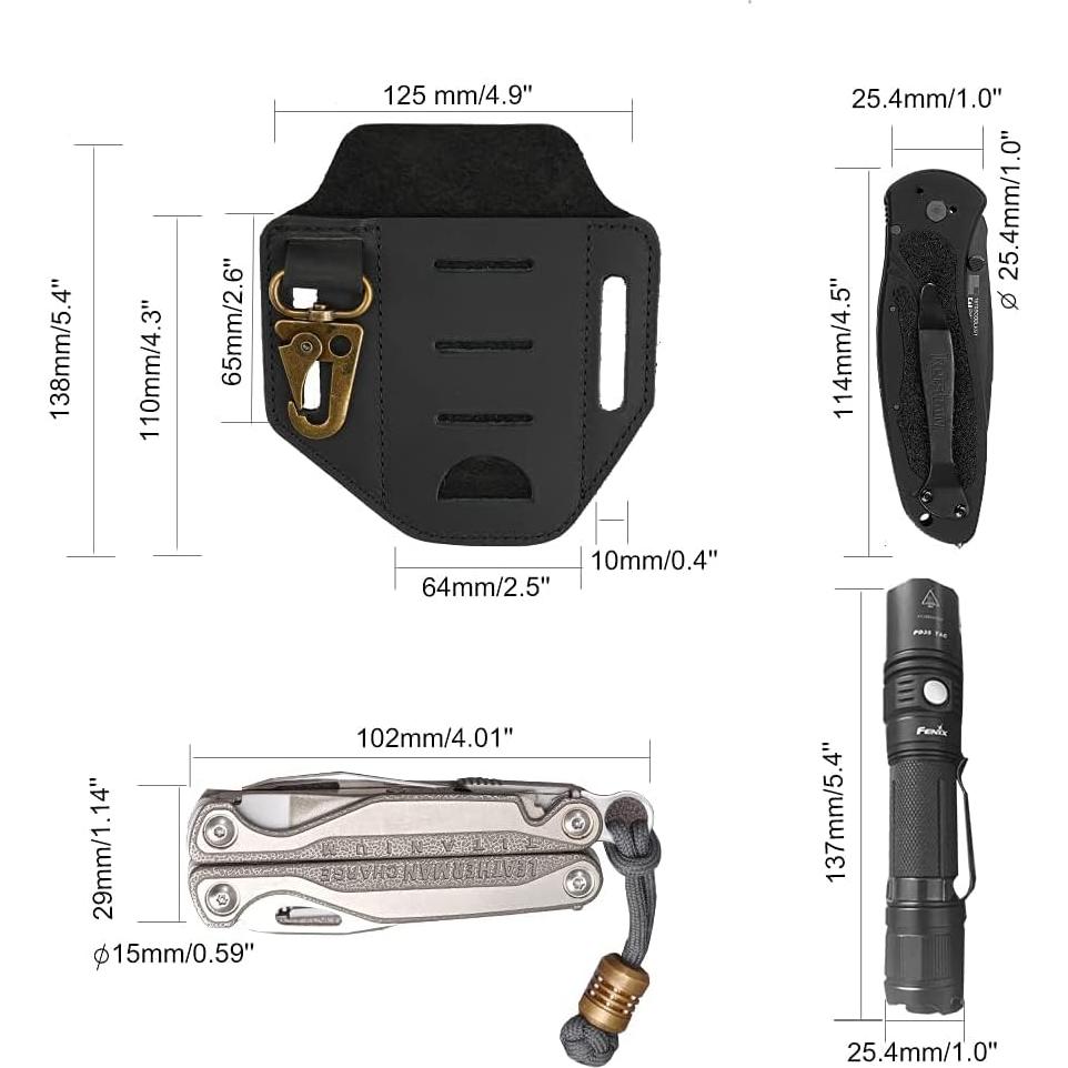 Funda Multiherramienta VIPERADE PJ9 Plus de Cuero Negro