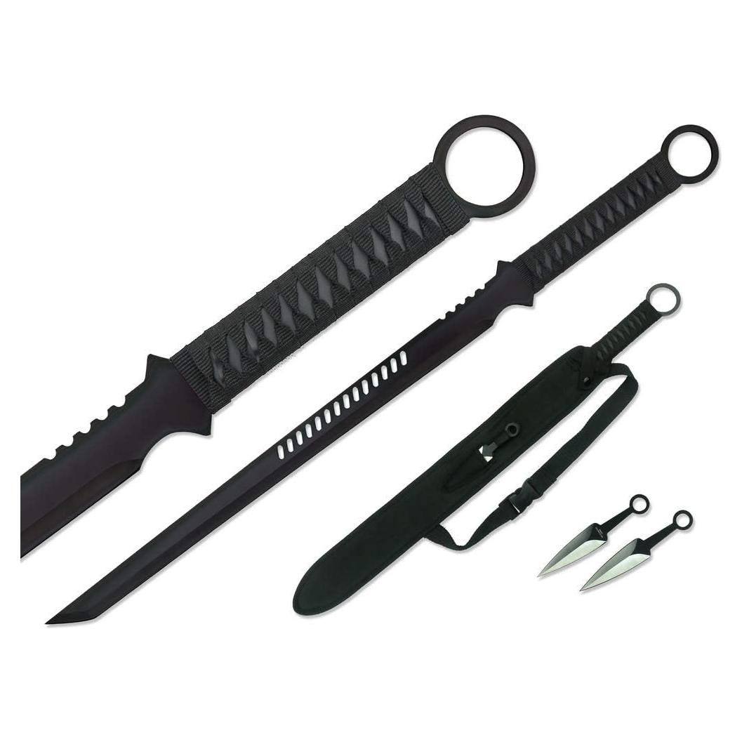 Machete Ninja Ace Martial Arts 68.58 cm con Cuchillos Lanzadores