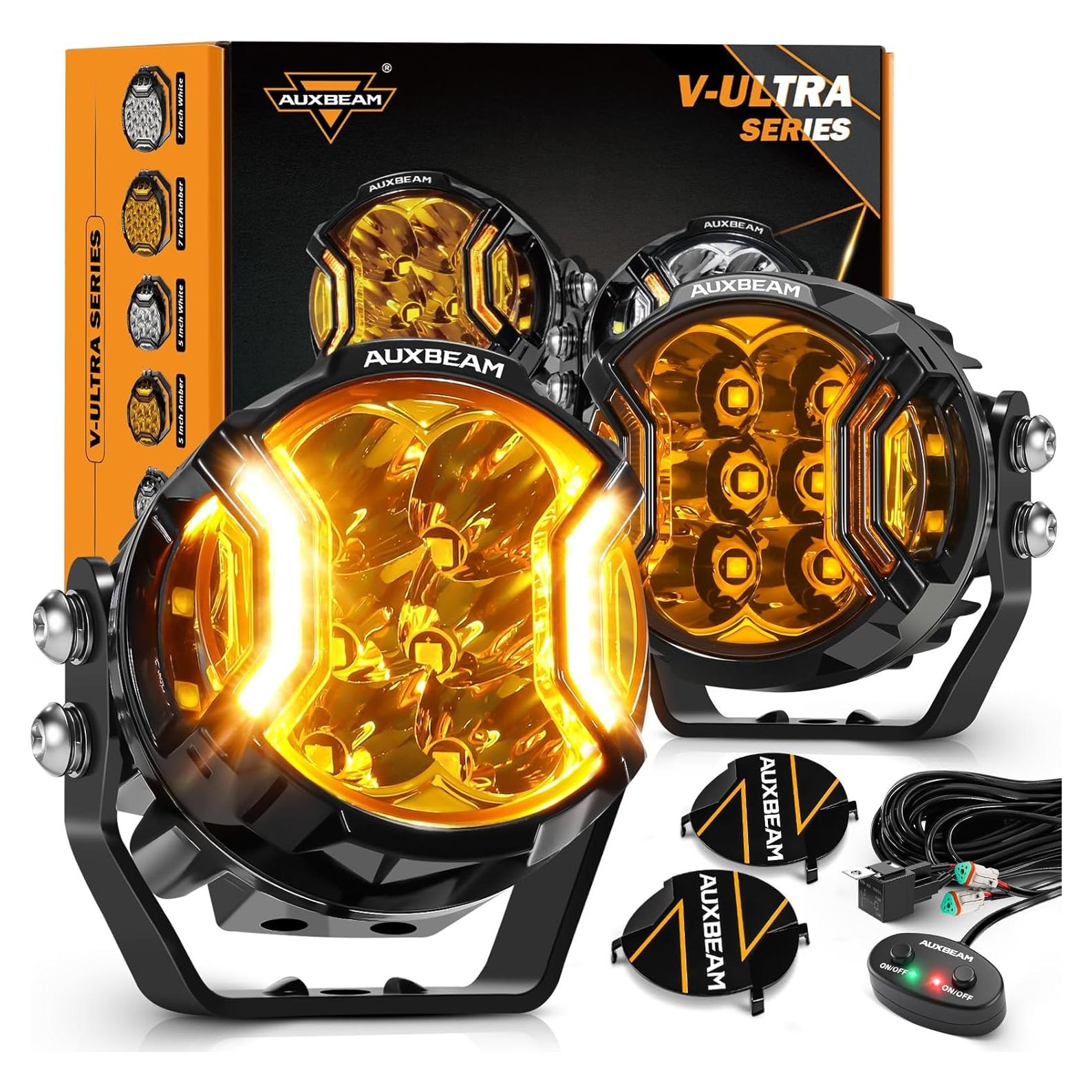 Luz de Niebla Auxbeam V-Ultra 3" 108W Ámbar DRL Offroad