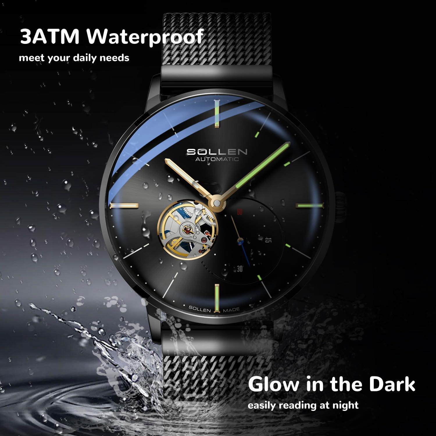 Reloj Automático SOLLEN KY305X para Hombres, 42mm, Luminiscente