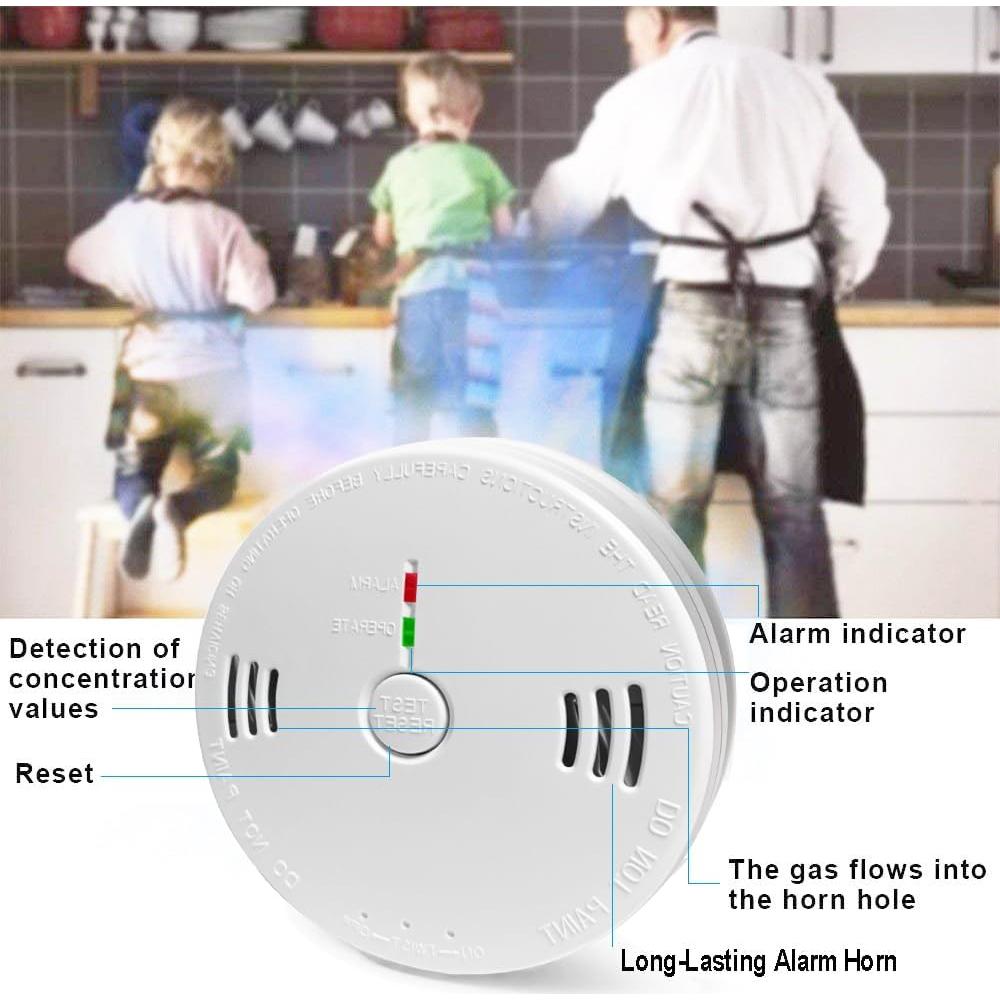 Detector de Humo y CO GLBSUNION GS886 Batería 2 en 1
