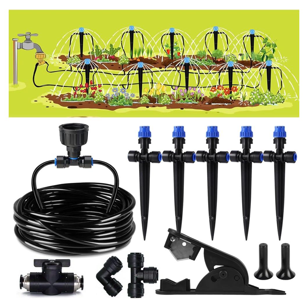 Kit de riego por goteo CHEYEEHOME 5m conexión rápida