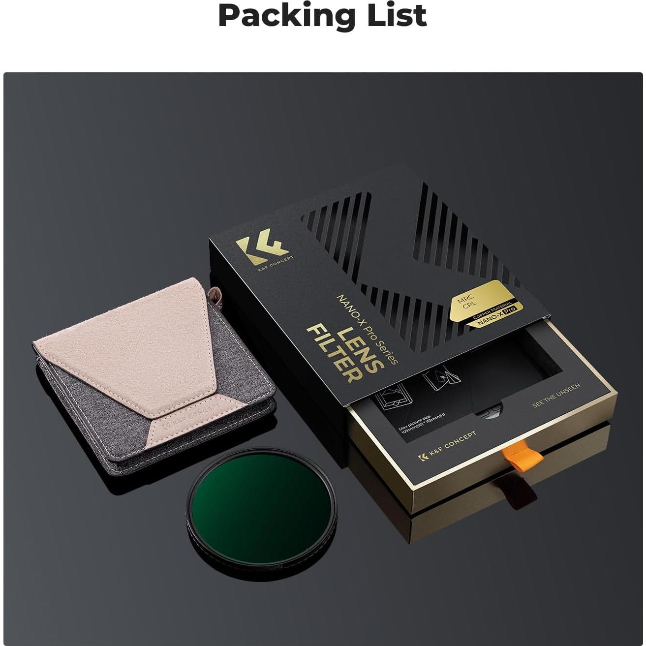 Filtro Polarizador Circular K&F Concept 55mm Ultra Delgado