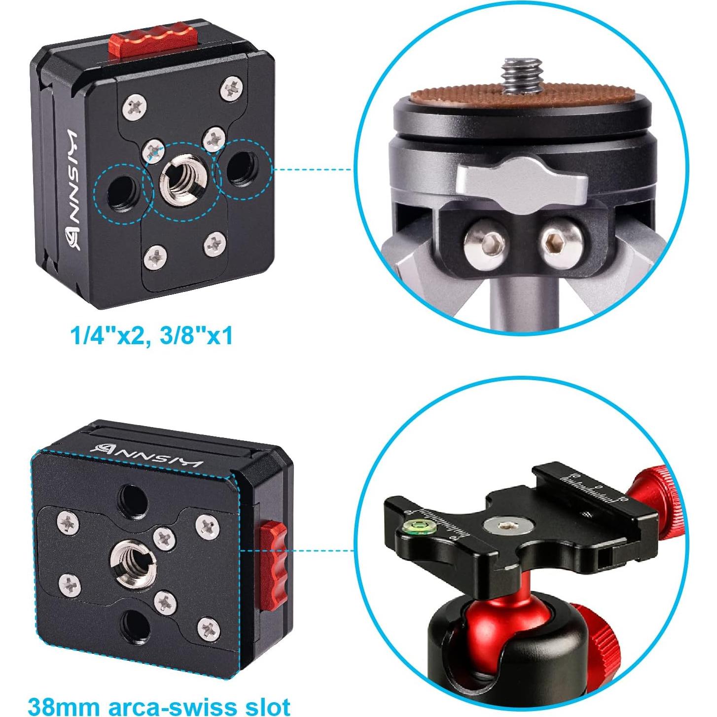 Adaptador de Montaje Rápido Arca Suiza 38mm para Cámaras DSLR