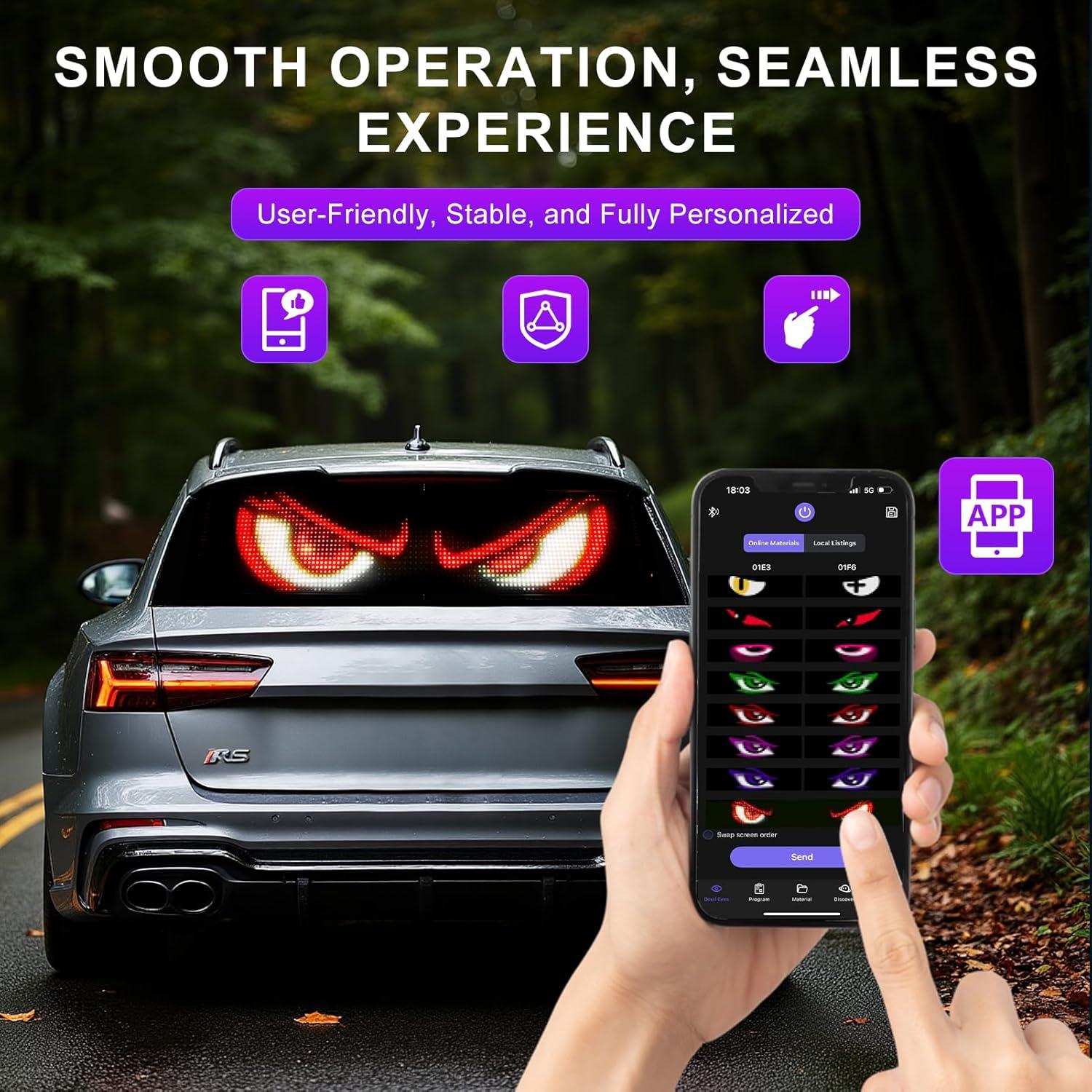 Ojos LED para Parabrisas Fussion - Paquete de 2, Luz Animada