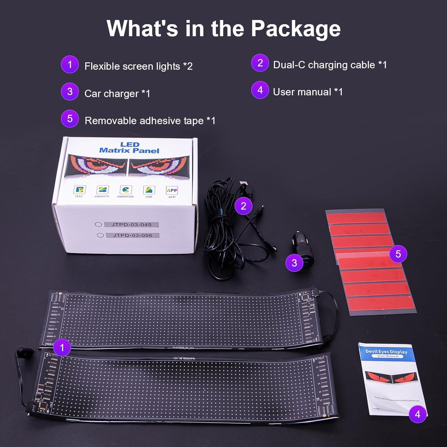 Ojos LED para Parabrisas Fussion - Paquete de 2, Luz Animada