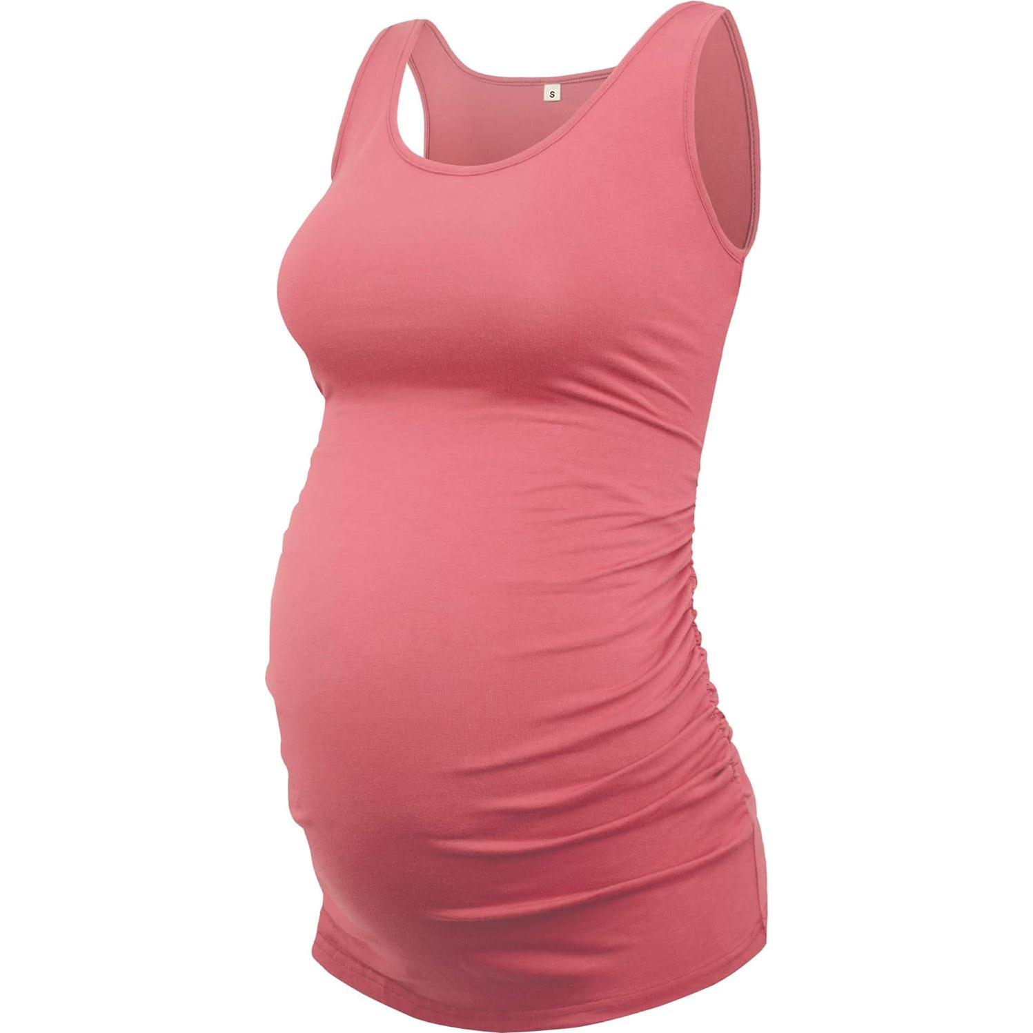 Camisetas de Maternidad AMPOSH Pack de 3 Lados Fruncidos