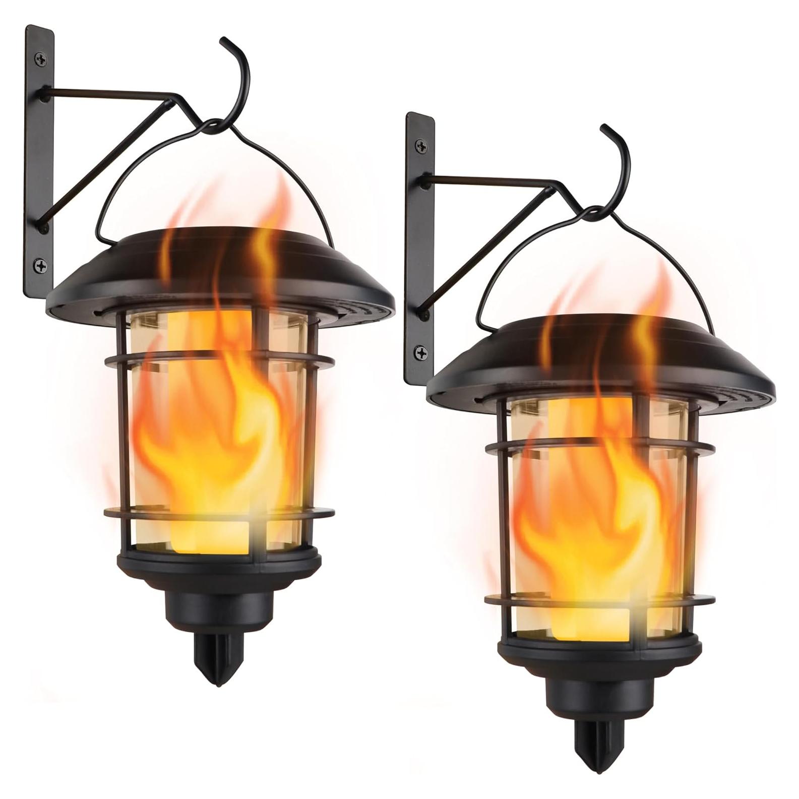 Linternas de Pared Solar Dynaming LED con Llama, Paquete de 2