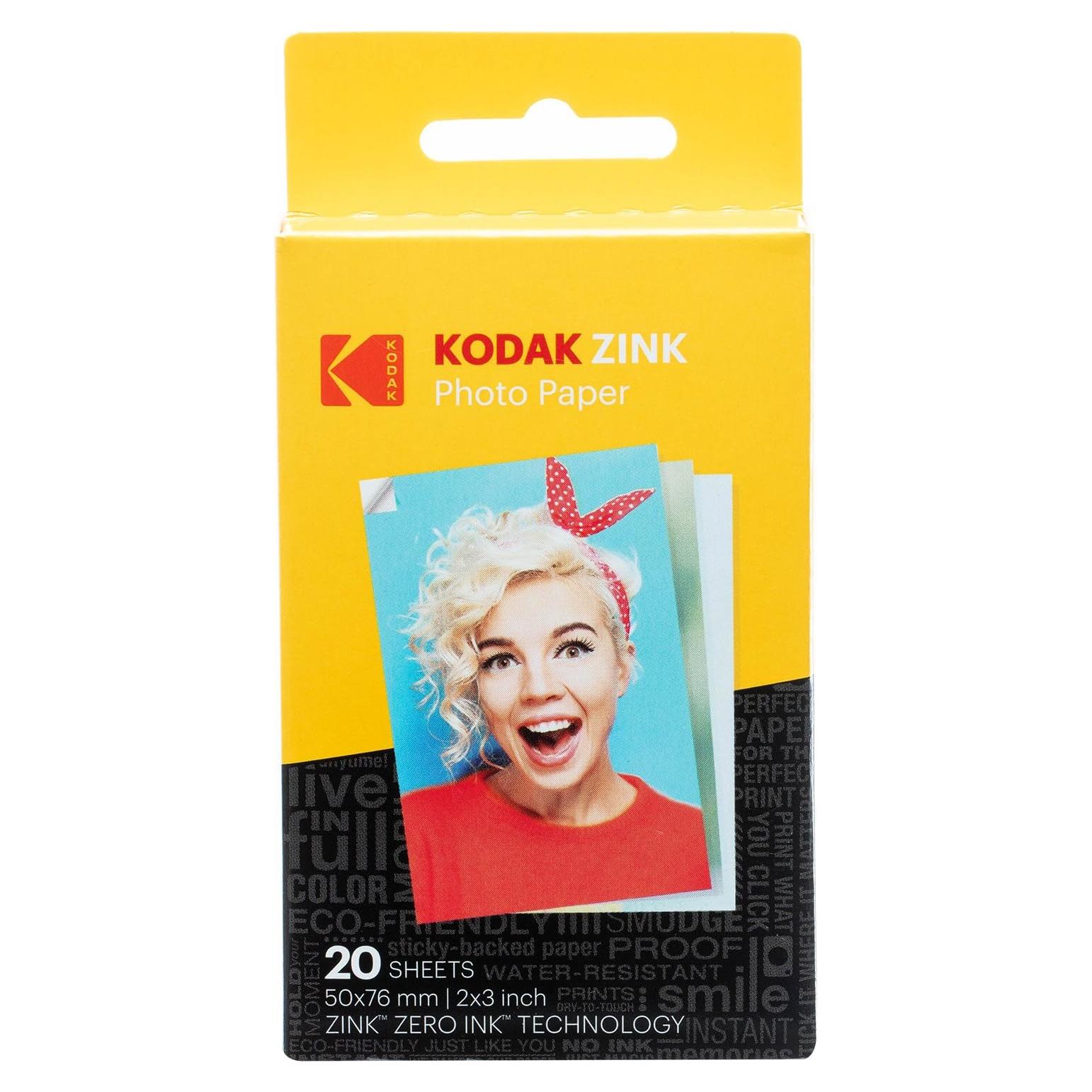 Papel Fotográfico ZINK Autoadhesivo Kodak 5x8 cm (20 Hojas)