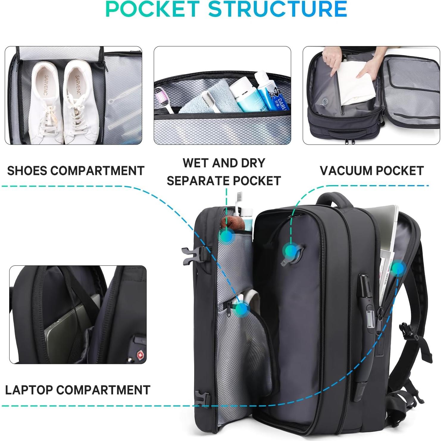 Mochila BANGE al vacío 70L impermeable con bomba eléctrica