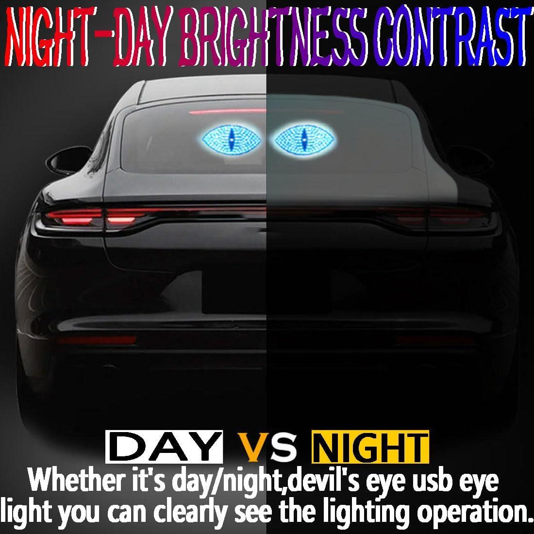 Luces Ojos Diablo LED GKKBUFF Azul Hielo 12 Modos para Autos