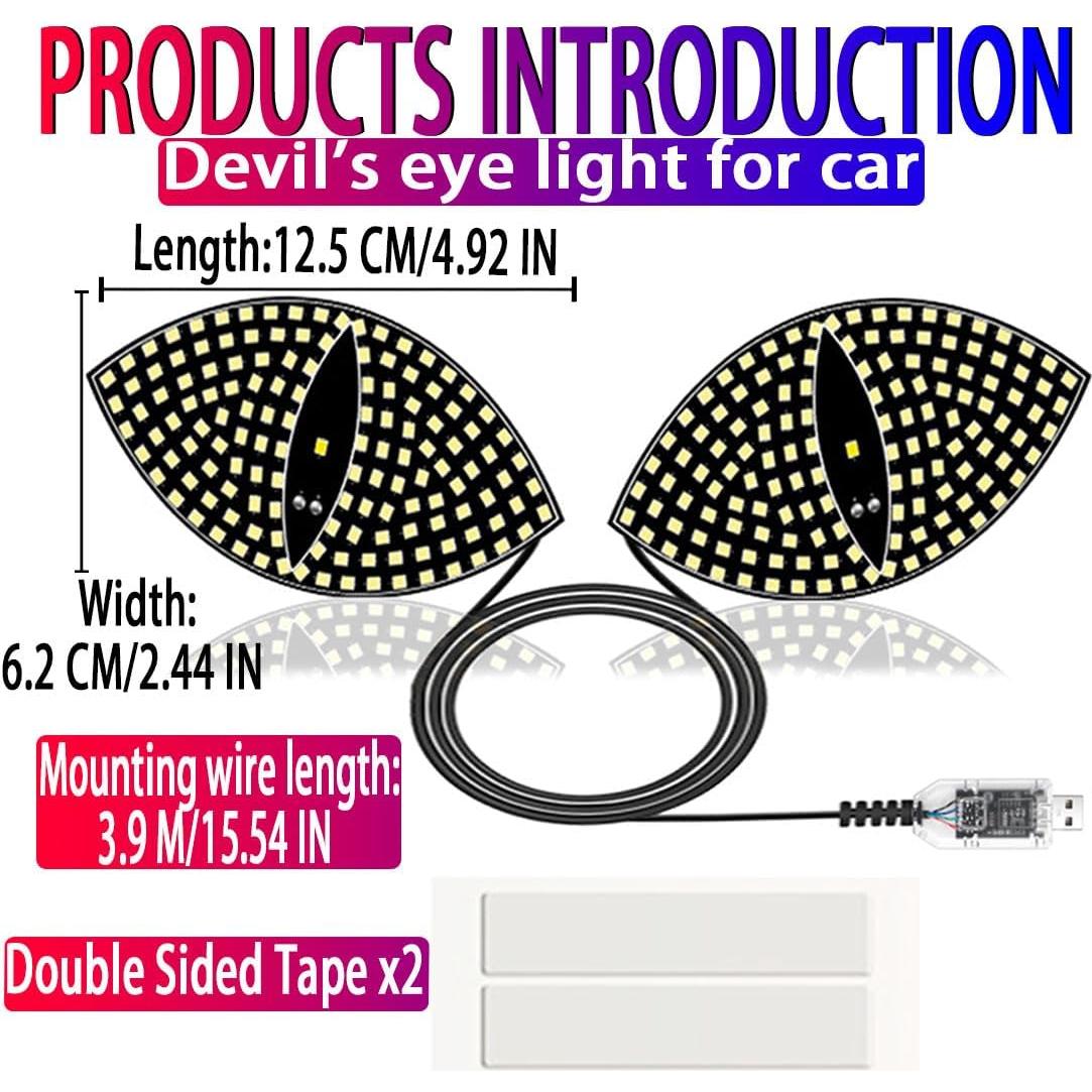 Luces Ojos Diablo LED GKKBUFF Azul Hielo 12 Modos para Autos