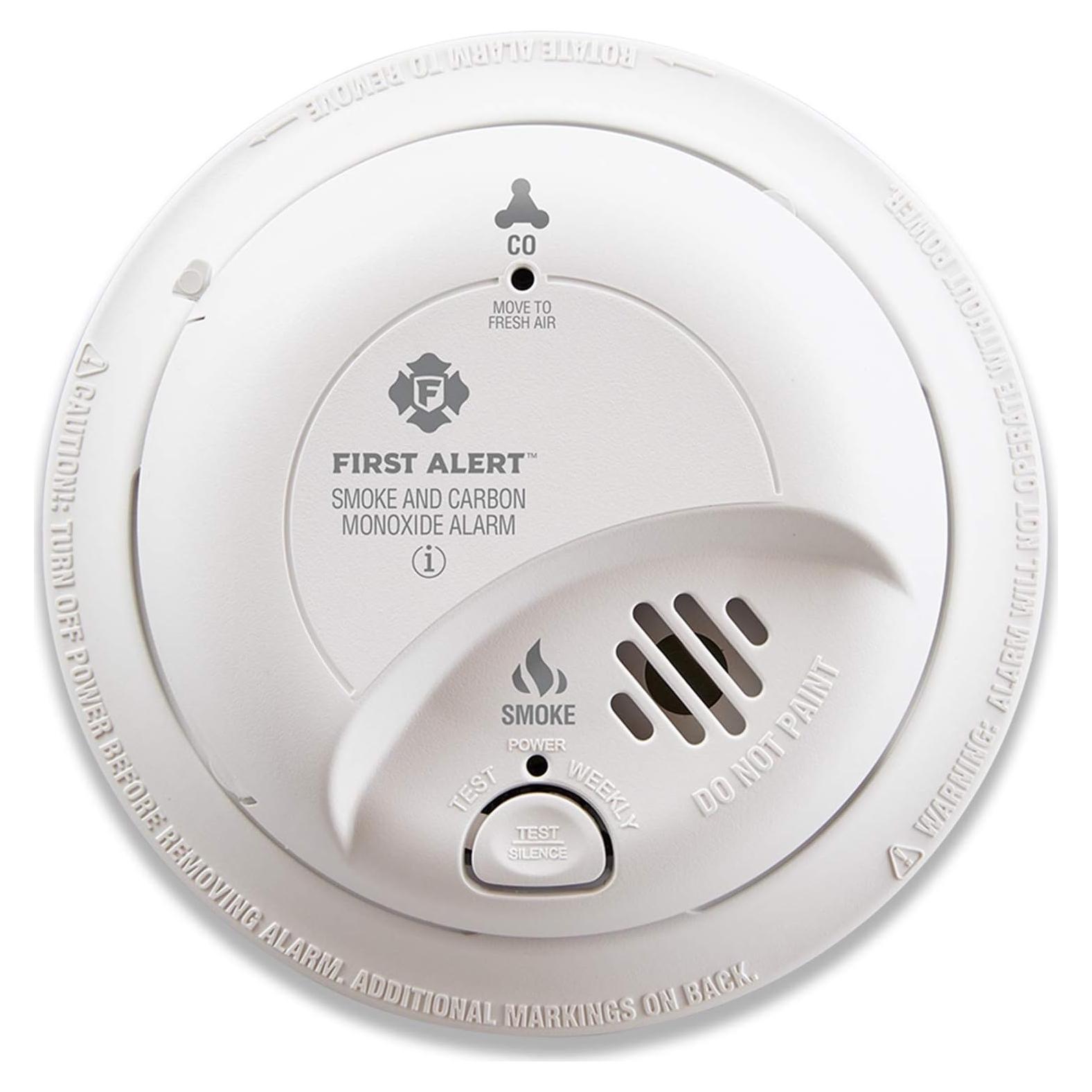 FIRST ALERT SC9120B Corded Electric Combination Alarm with Adapter Plugs for Easy Replacement