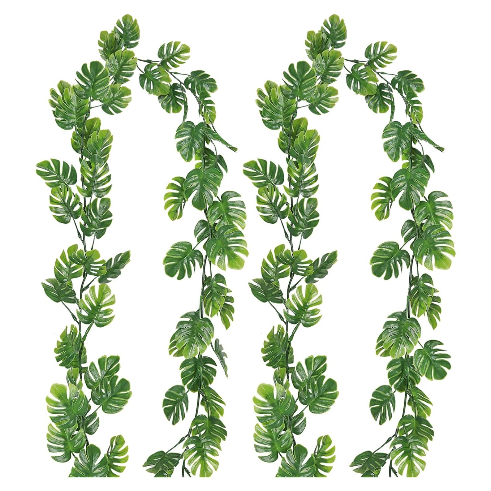 Hojas Artificiales de Monstera Vines 2Pcs 1.8m Verde Decoración