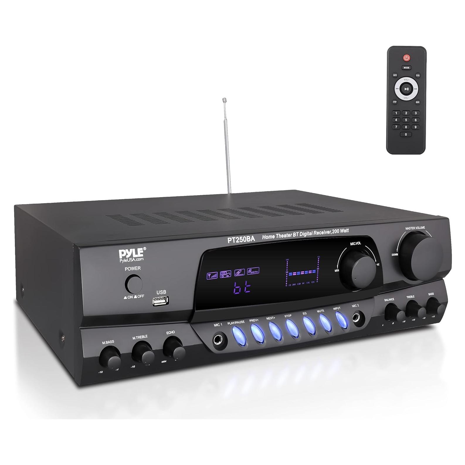 Amplificador Bluetooth Inalámbrico Pyle PT250BA 200W Estéreo