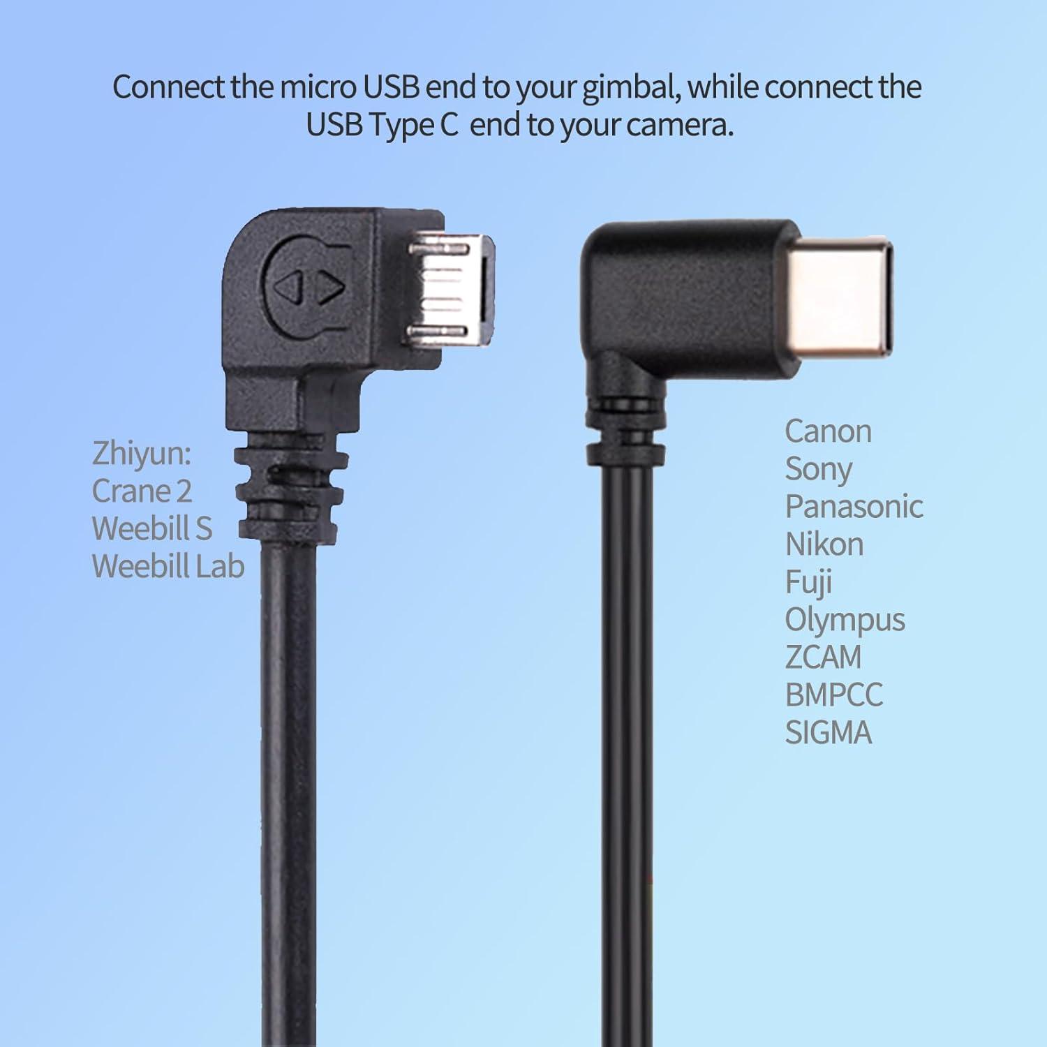 Cable de Control de Cámara Micro USB a Tipo C CexoTech 31cm