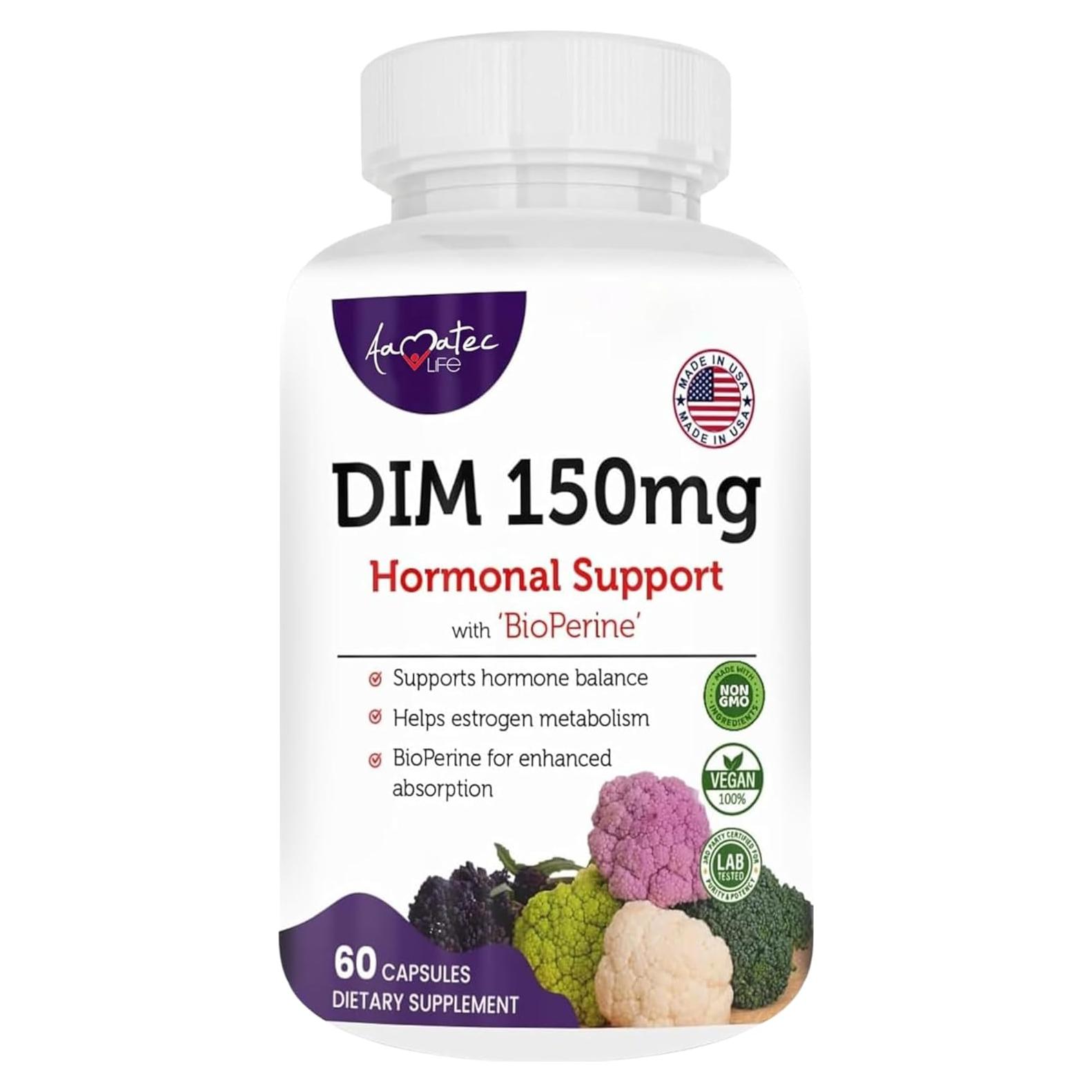 Suplemento Estrogénico DIM Amate Life 150mg 60 Cápsulas