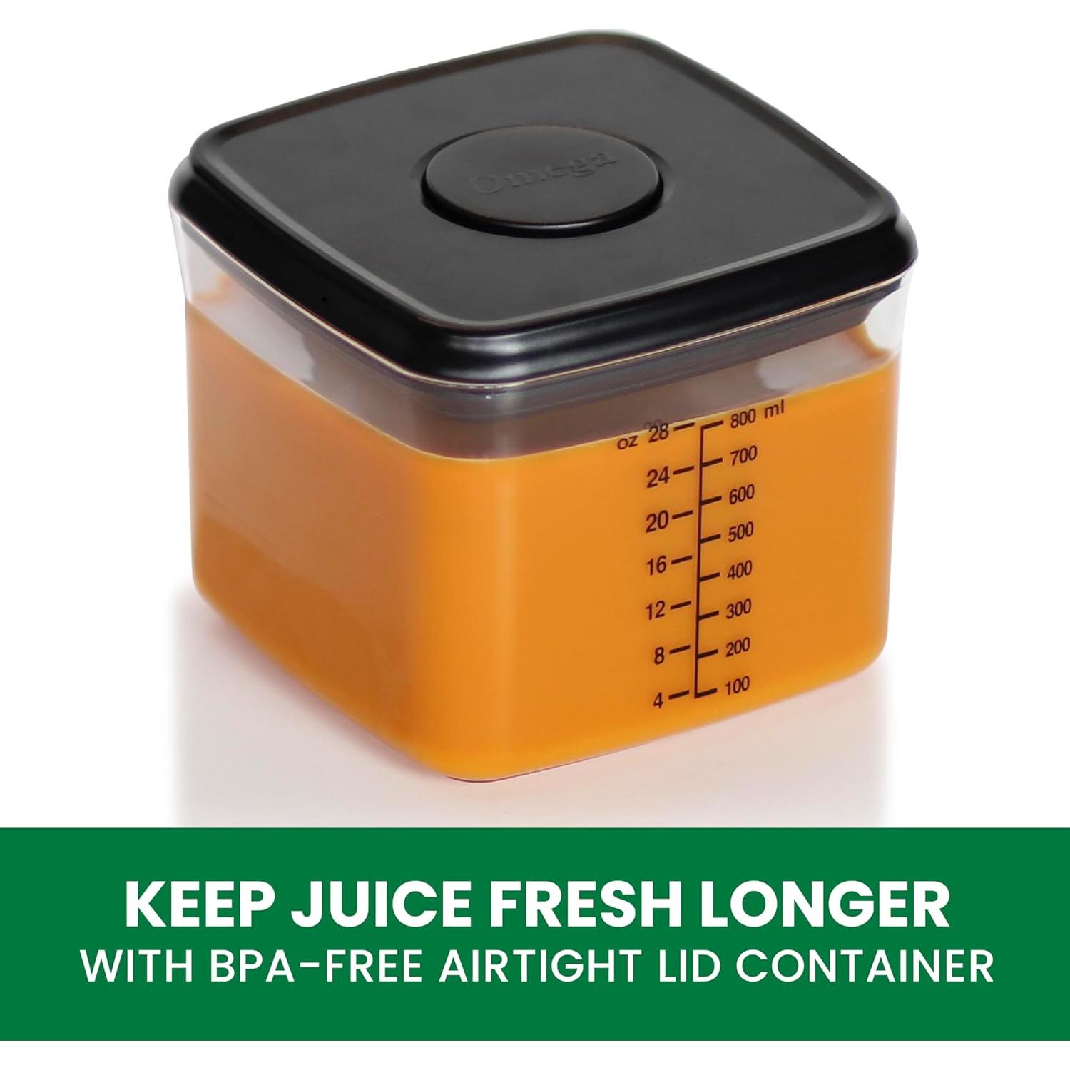 Exprimidor de Prensa Fría Omega J8006HDBLK 200W Negro