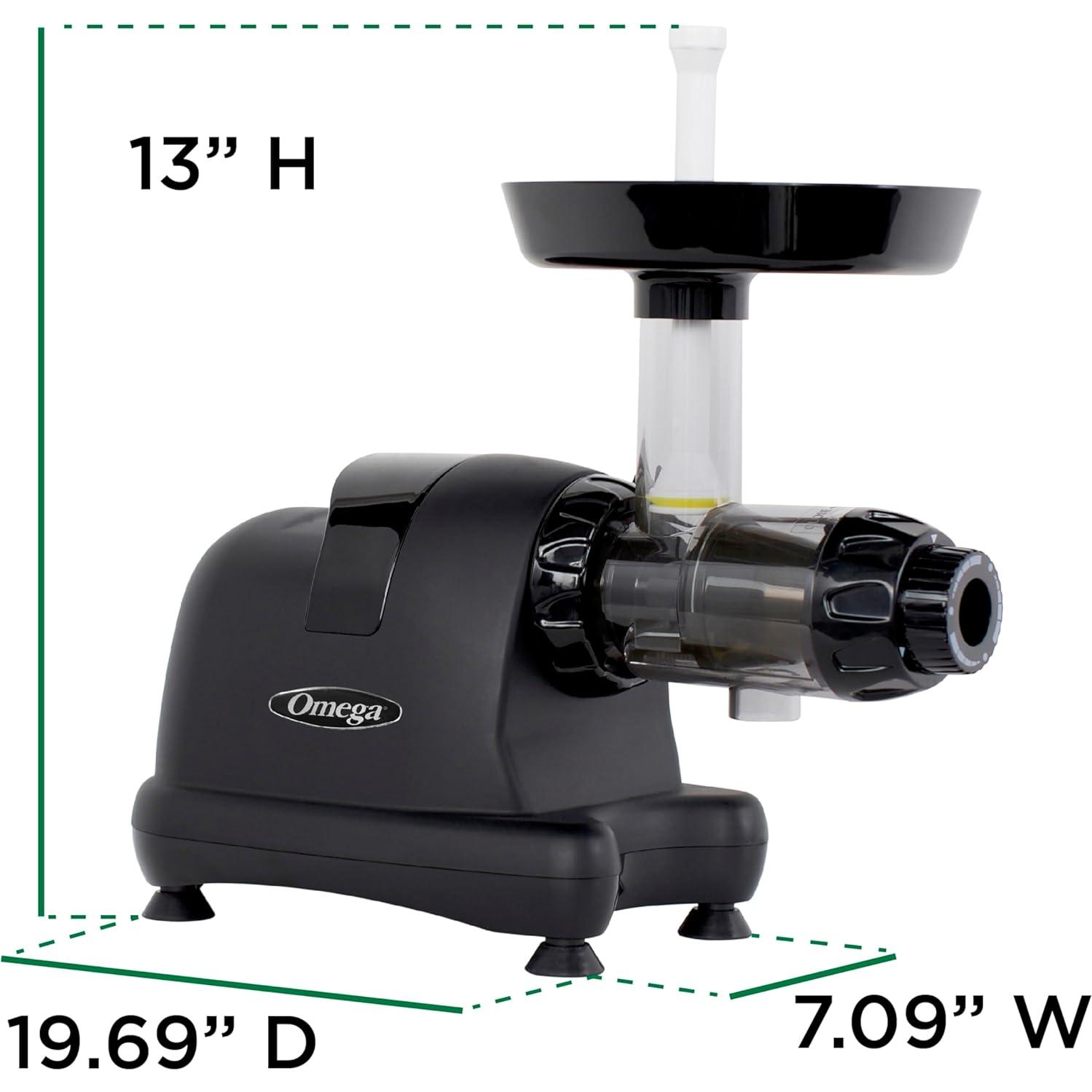 Exprimidor de Prensa Fría Omega J8006HDBLK 200W Negro