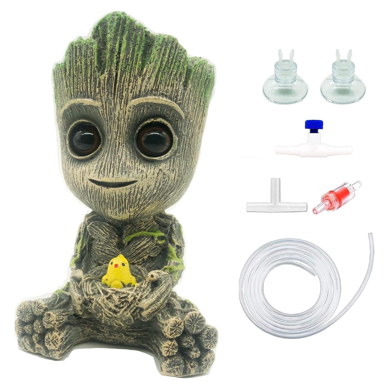 Decoración de acuario Groot con piedra de aire AnxunJim 6.6cm