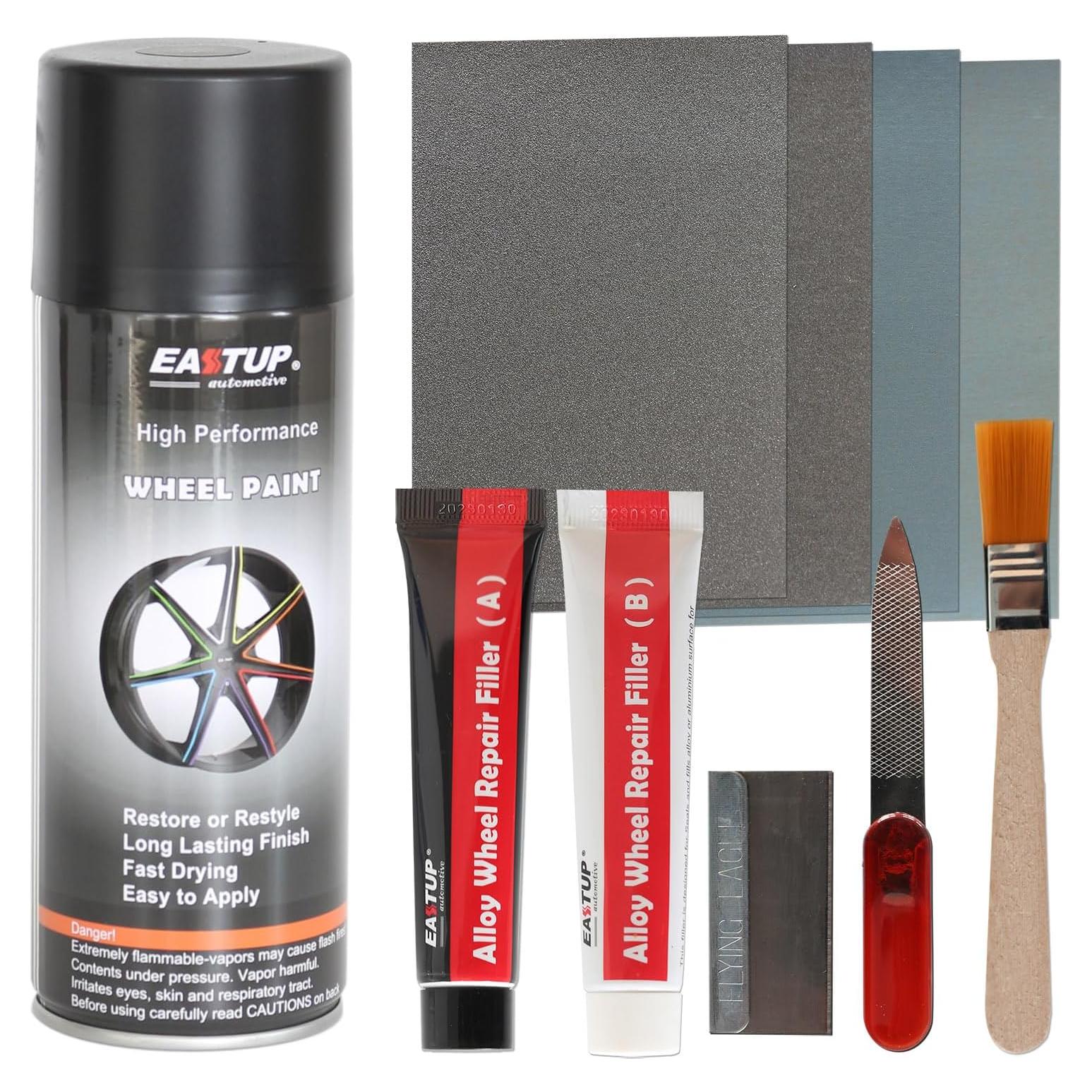 Kit de Reparación de Rayones para Ruedas EASTUP 400ml Negro Mate