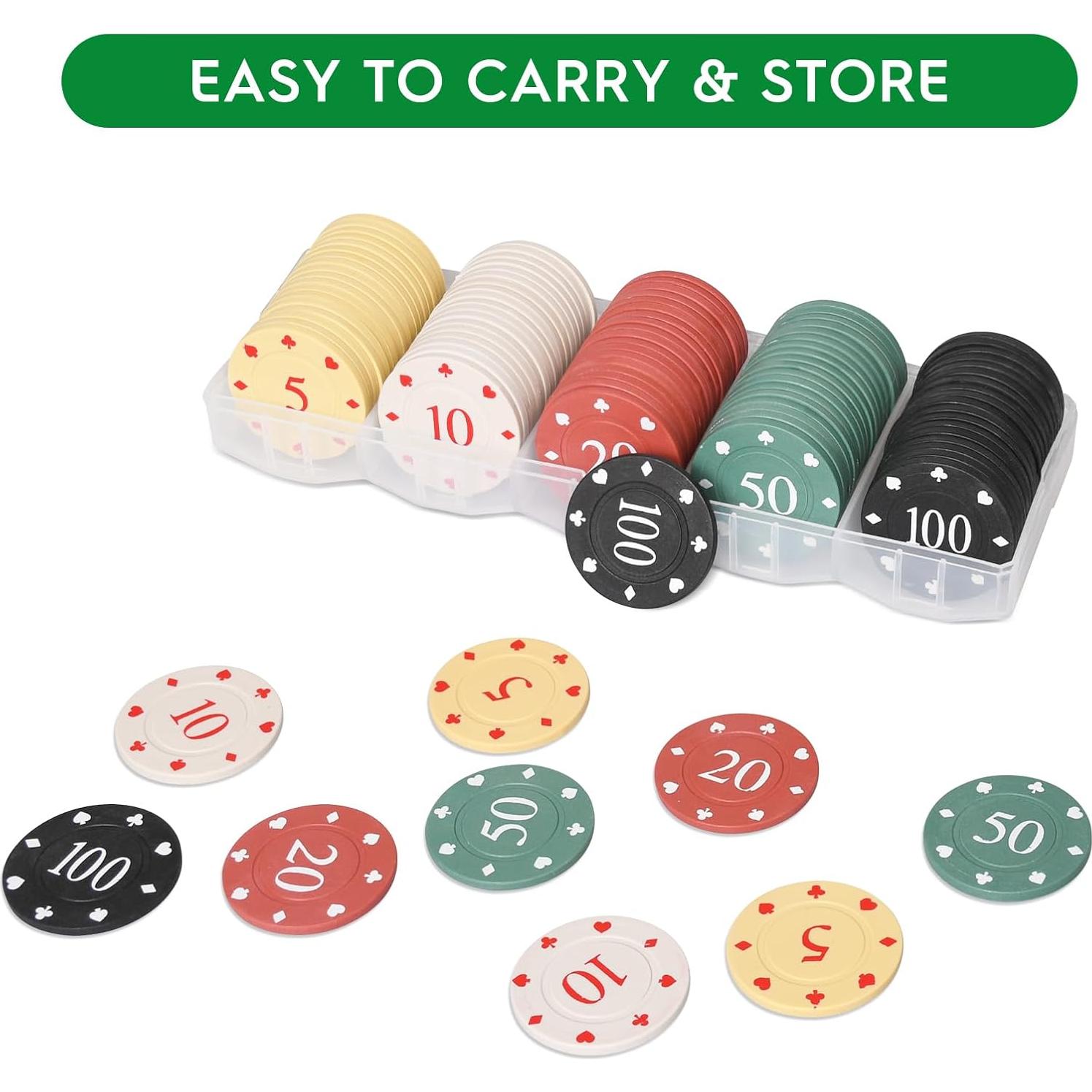 Juego de Fichas de Póker WAONIQ 100 PCS 35 mm Colores