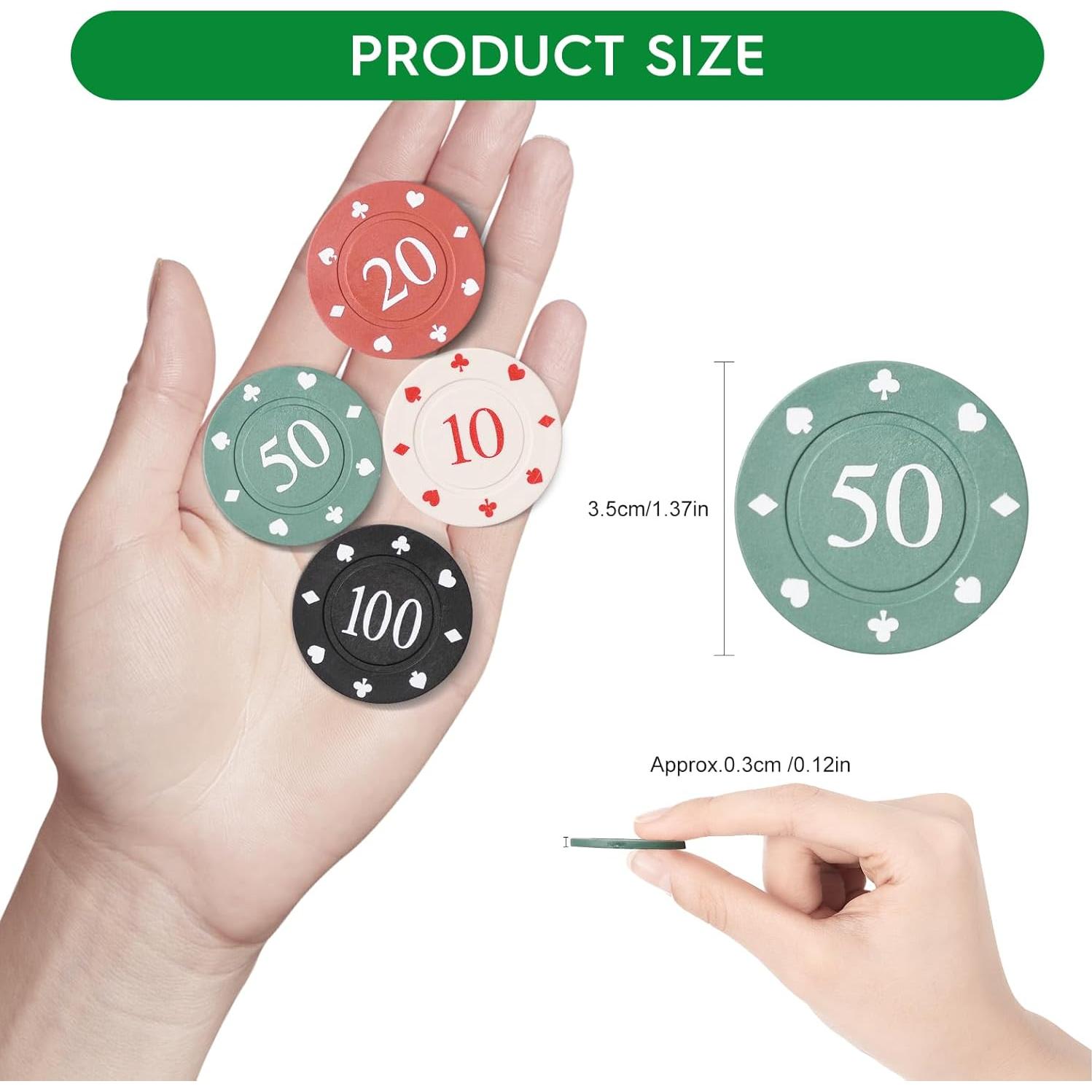 Juego de Fichas de Póker WAONIQ 100 PCS 35 mm Colores