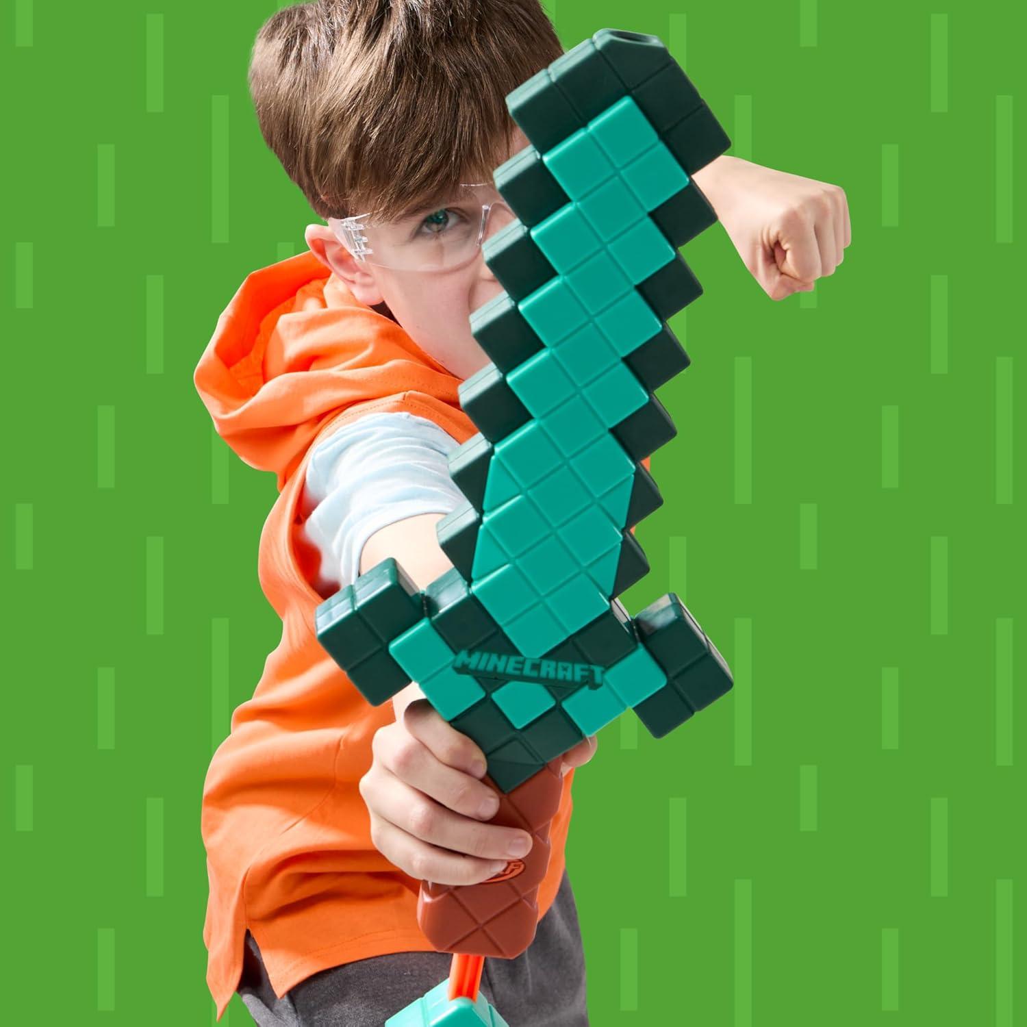 Espada Nerf Minecraft Diamante Blaster 2 en 1 con 8 Dardos