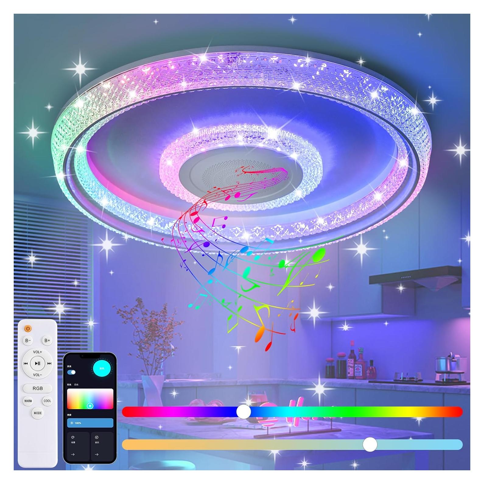 Luz de Techo Inteligente HENTAG 45.72cm RGB con Altavoz Bluetooth