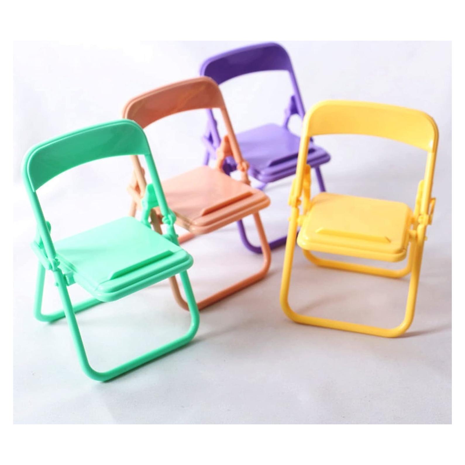 Juego de 5 Sillas Plegables Coloridas Miniatura 1/12 Labriciyon