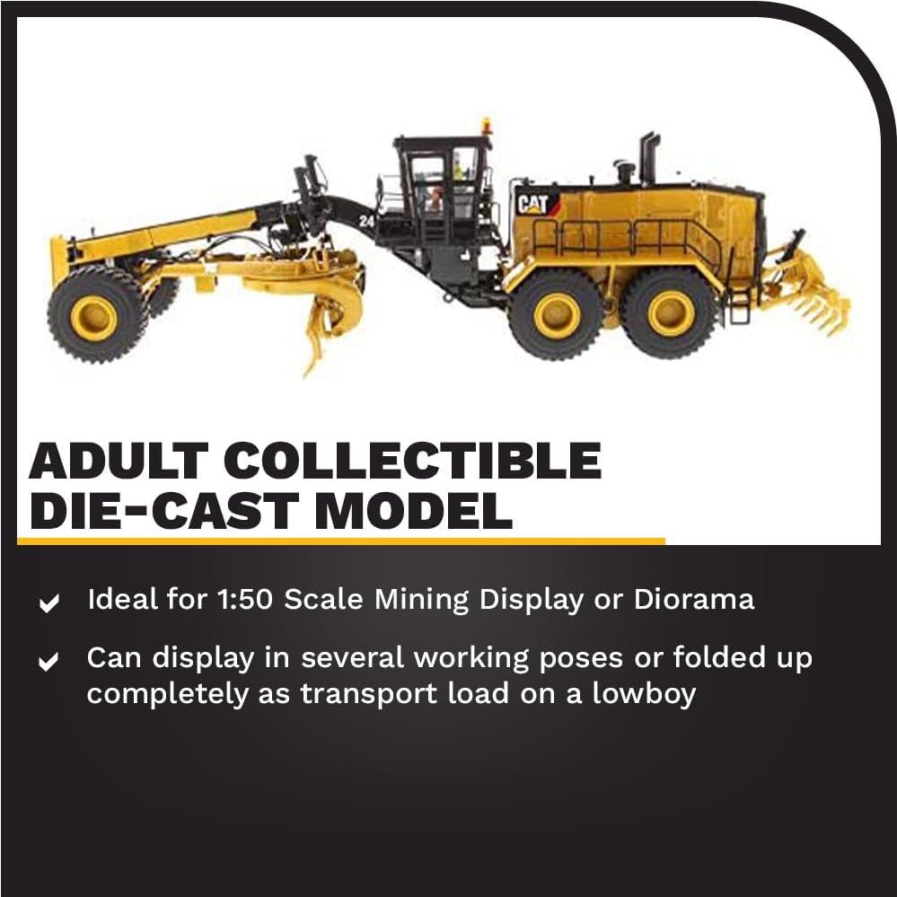 Motoniveladora Caterpillar 24 Diecast Masters 1:50 Detalles Realistas