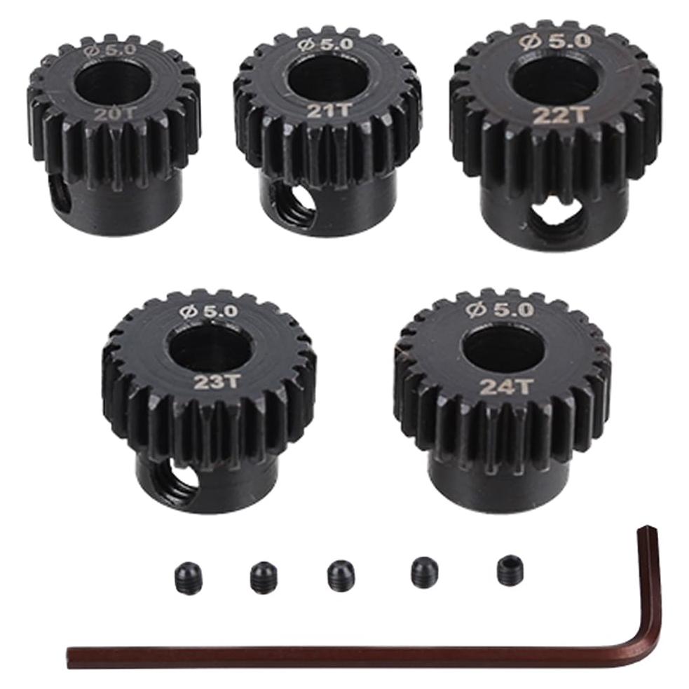 Engranaje de Piñón RC JIECHUN 5 Pcs 20T-24T 5mm para 1:10