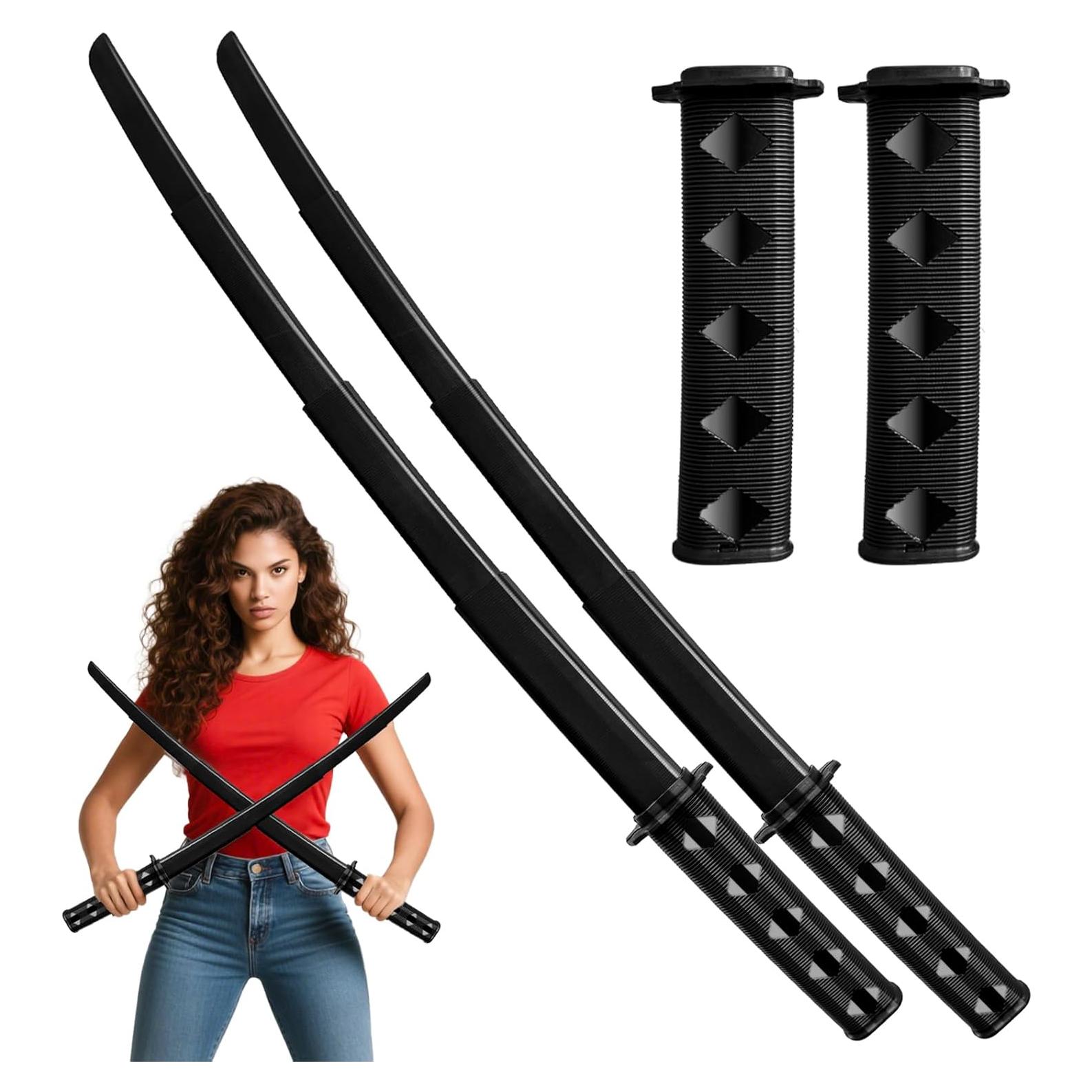 2 Espadas Samurai Retráctiles 3D de Plástico - Juguete Telescópico
