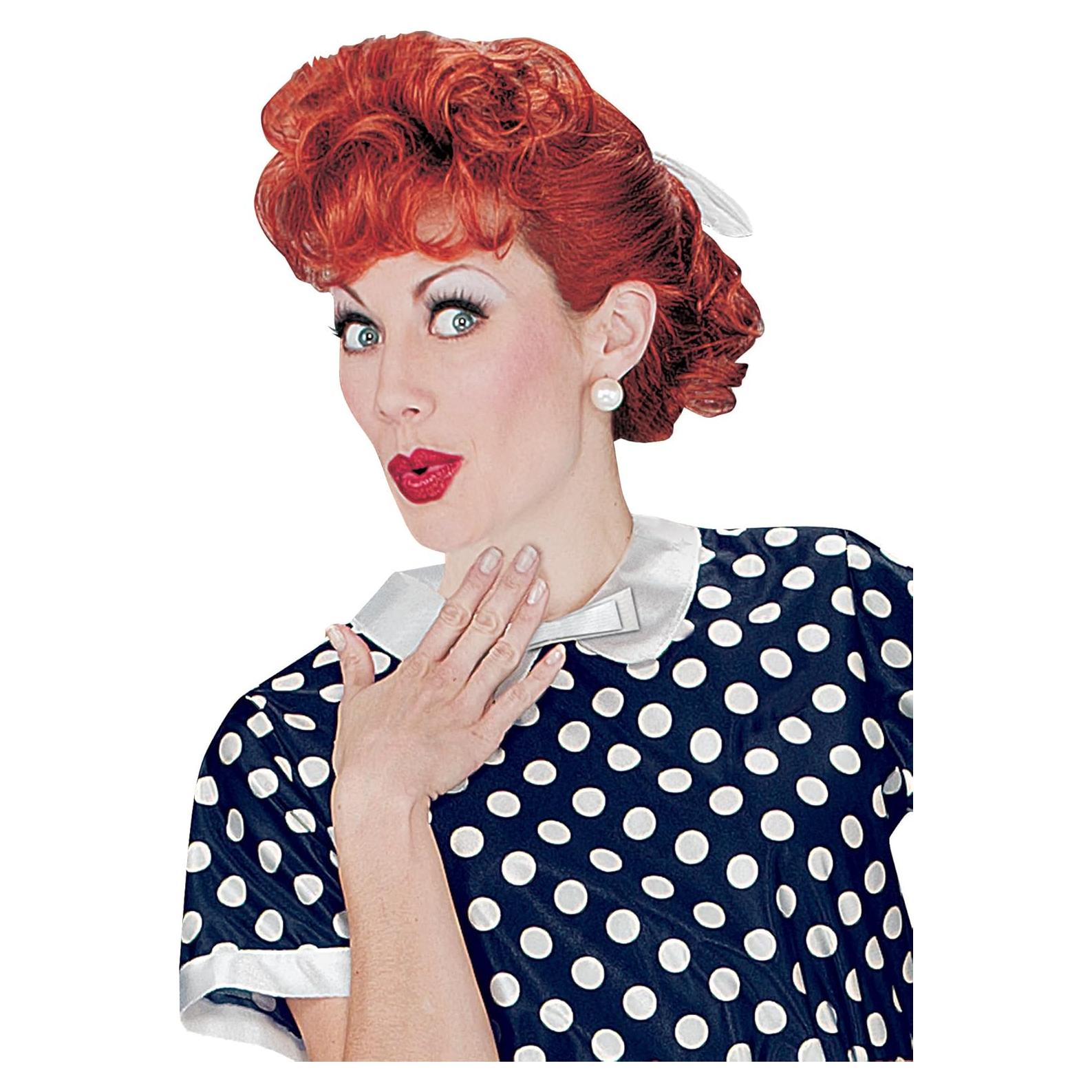 Peluca I Love Lucy Roja Talla Única Adulto