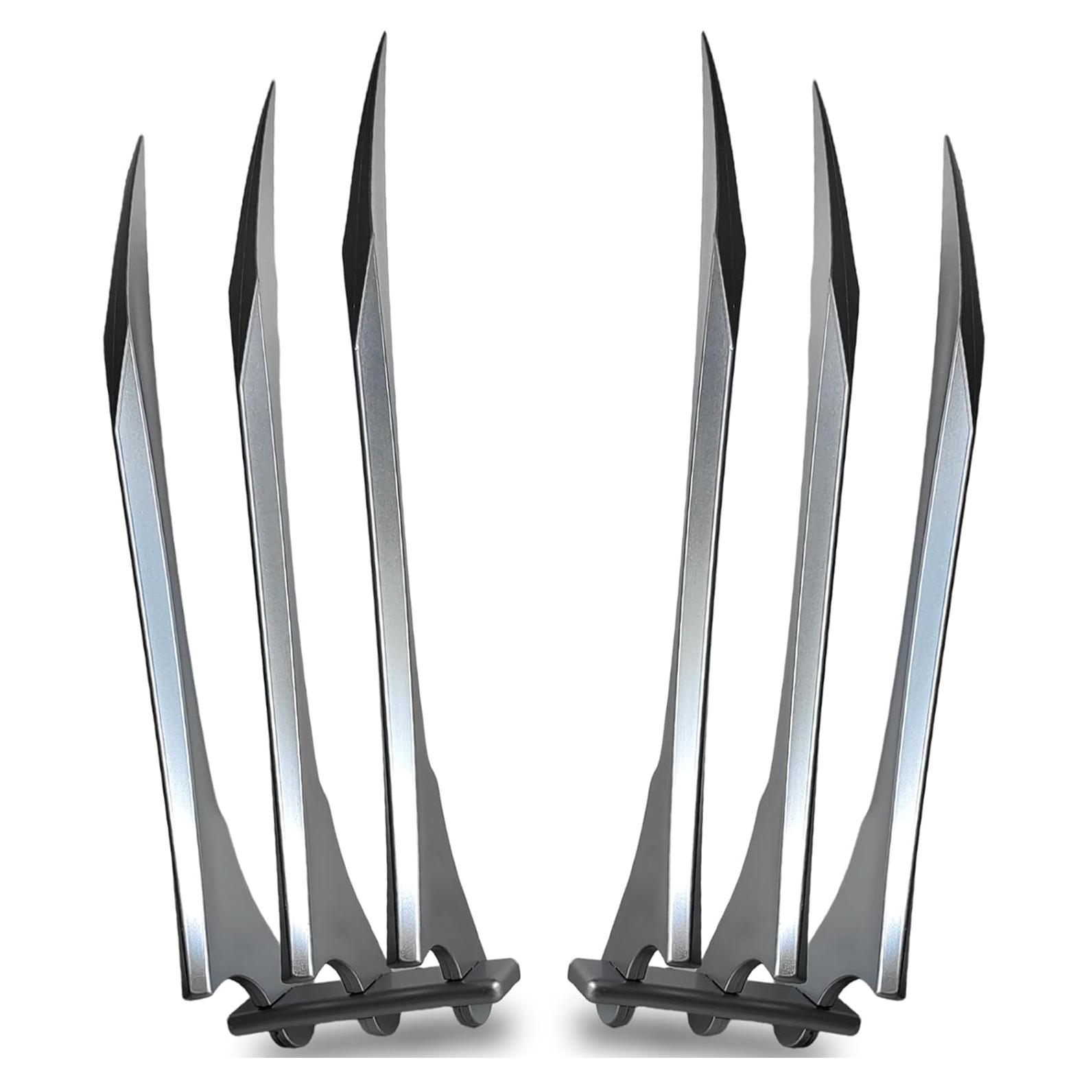 Garras de Wolverine Plateadas para Disfraz Adulto - 2 Pcs