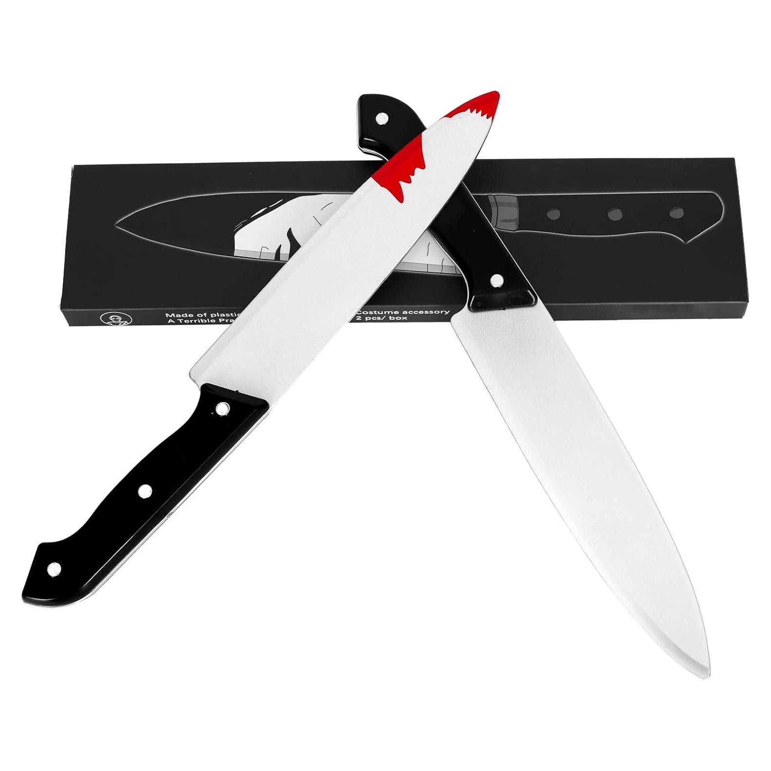Cuchillos Falsos de Halloween bcehyaa - Paquete de 2 Accesorios