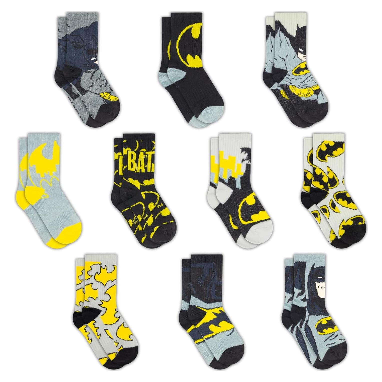 Calcetines DC Comics para Niños - Paquete de 10 con Superhéroes