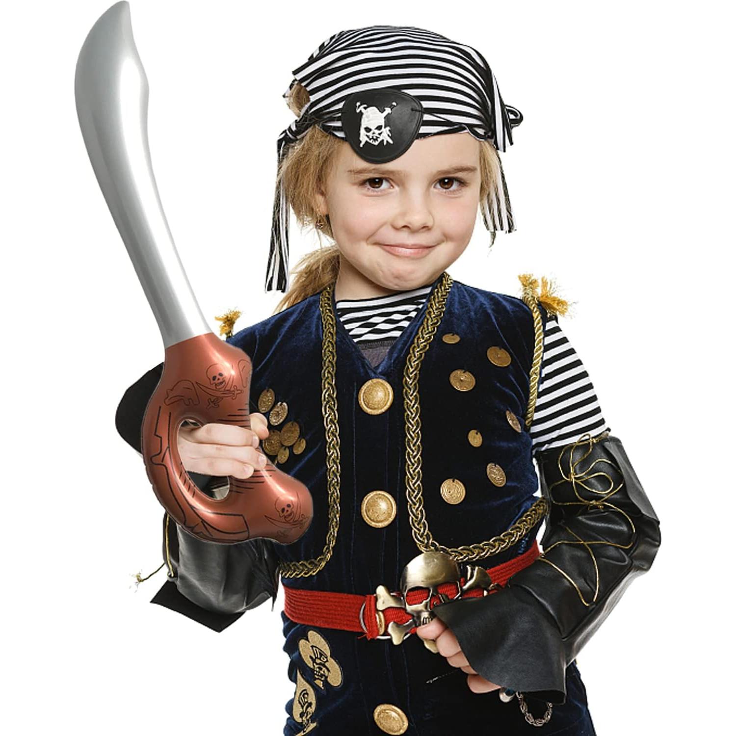 4 Espadas Pirata Inflables LUANDME 70 cm para Fiesta y Cosplay