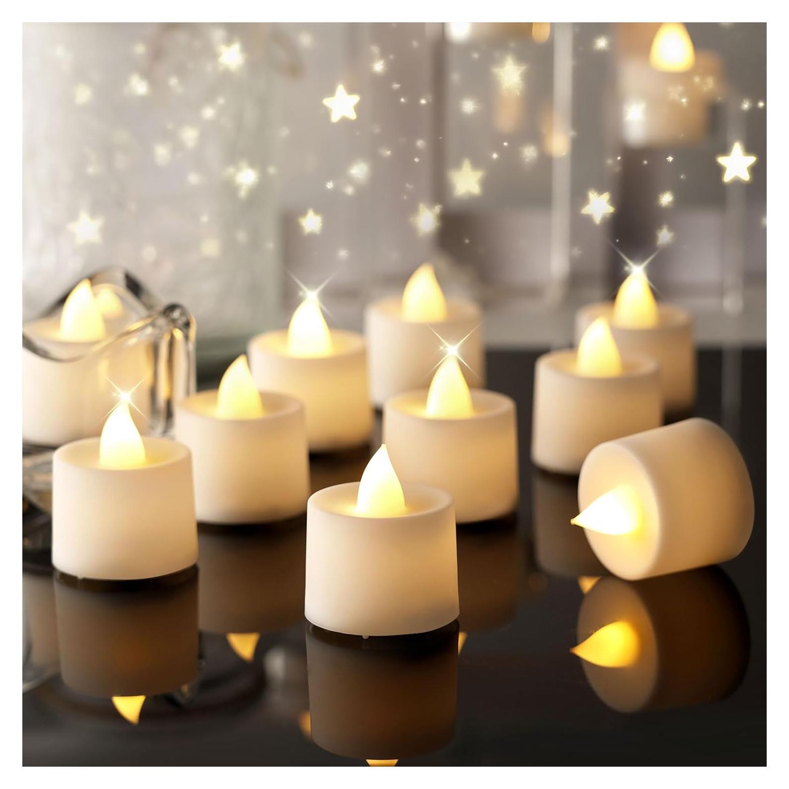 Paquete de 12 Velas LED Votivas Amagic Blancas Cálidas
