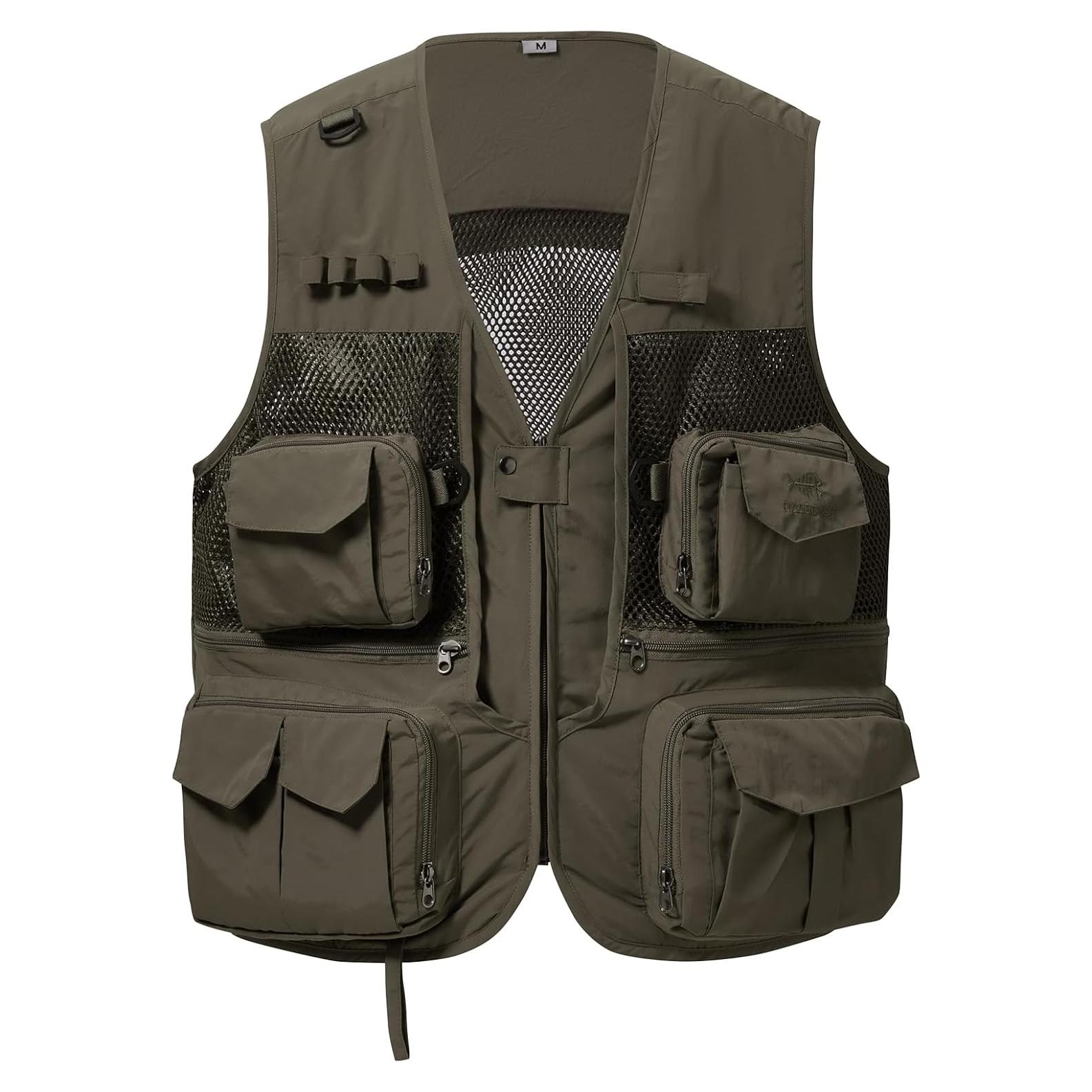 Chaleco de Carga Utilitario Bassdash Verde Militar Mediano